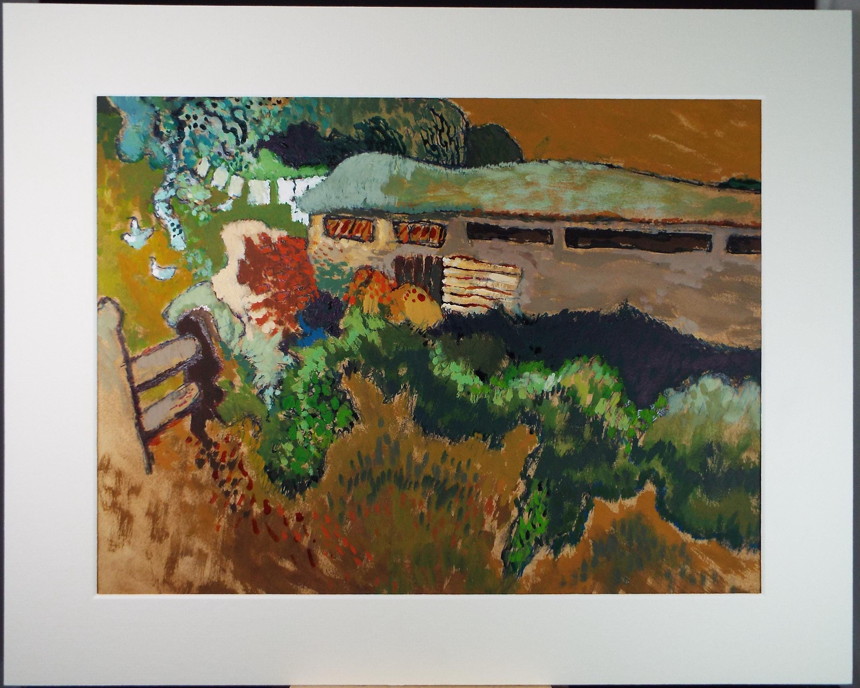 Original Watercolour & Gouache, 'The Farmstead', Circa 1970's