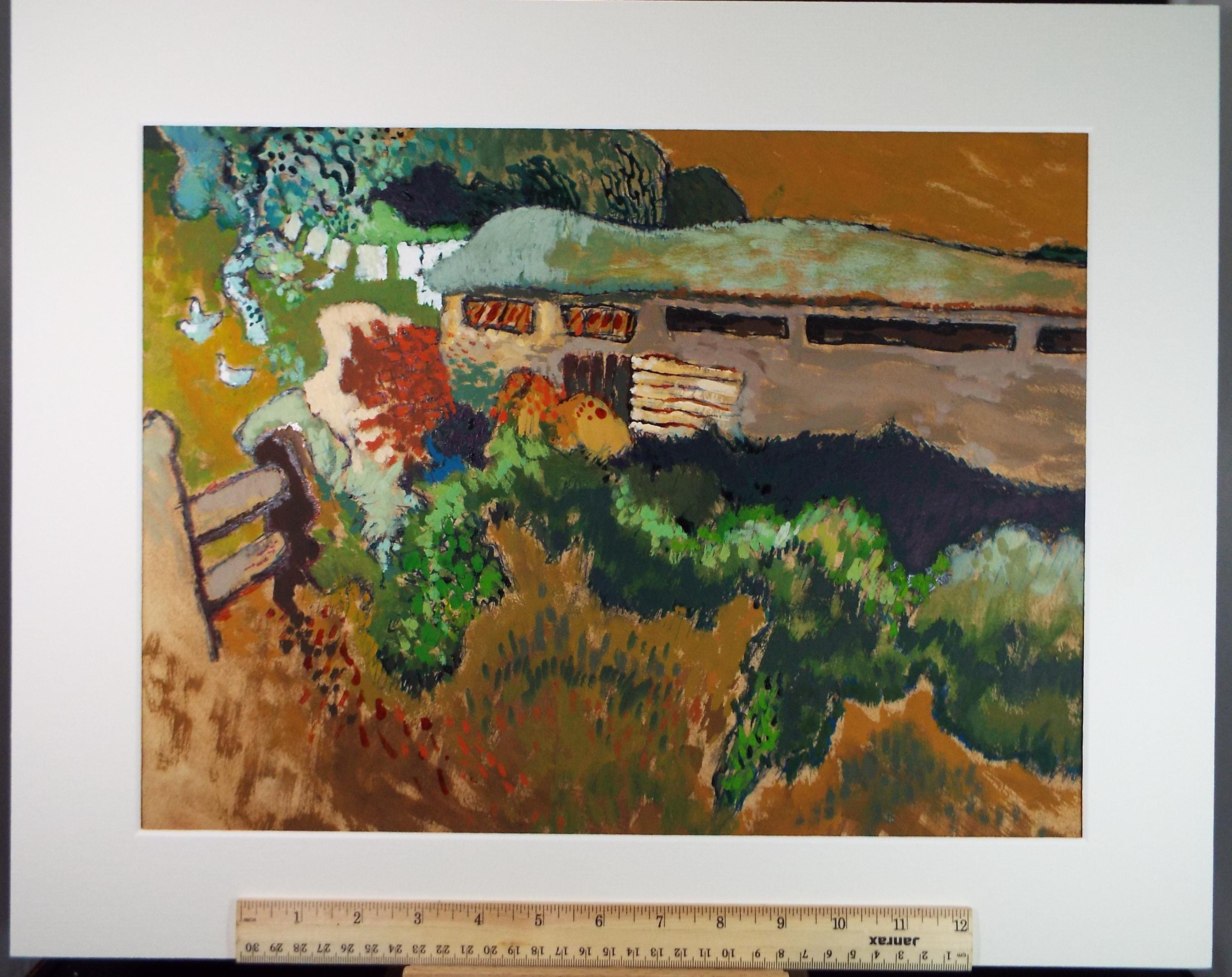 Original Watercolour & Gouache, 'The Farmstead', Circa 1970's