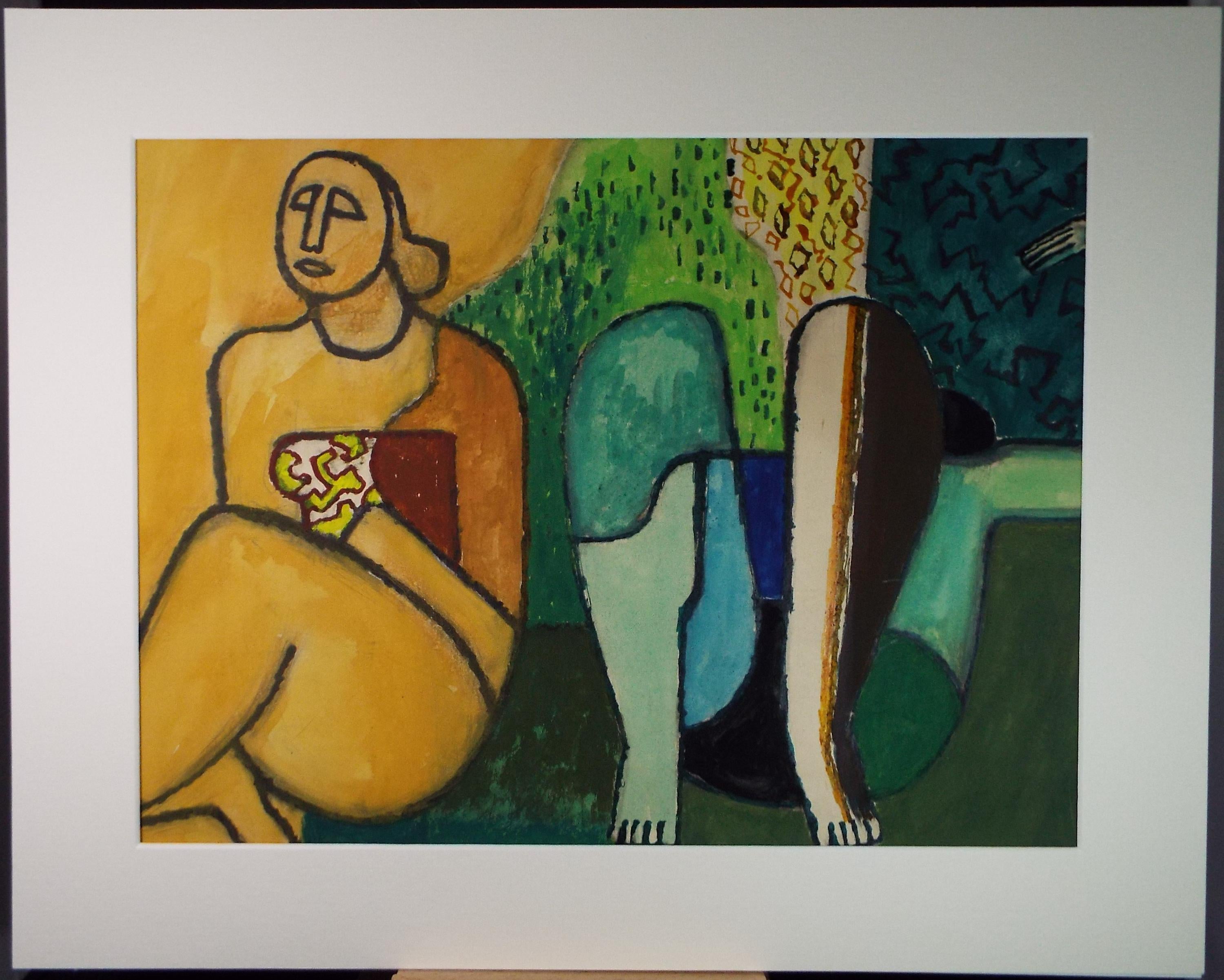 Original Gouache, 'Figure studies' , 20th Century French School, Circa 1970's