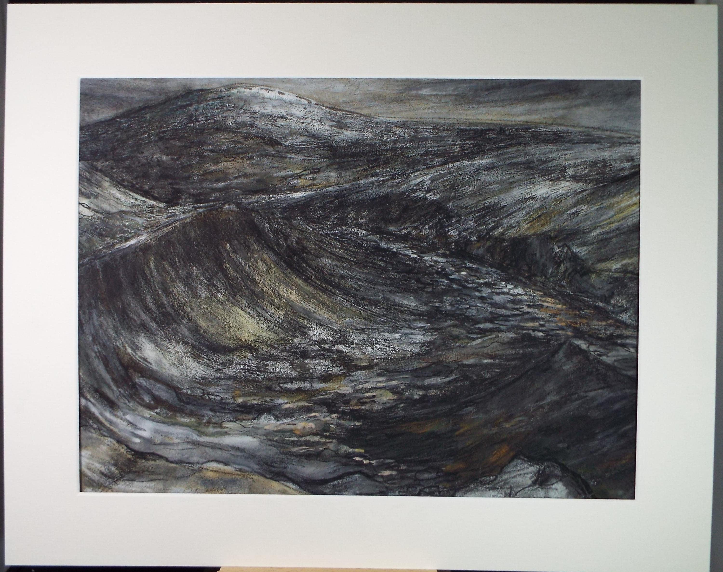 Original Pastel Drawing, 'Mountain study', Celia Fairfax, (1928-2024)
