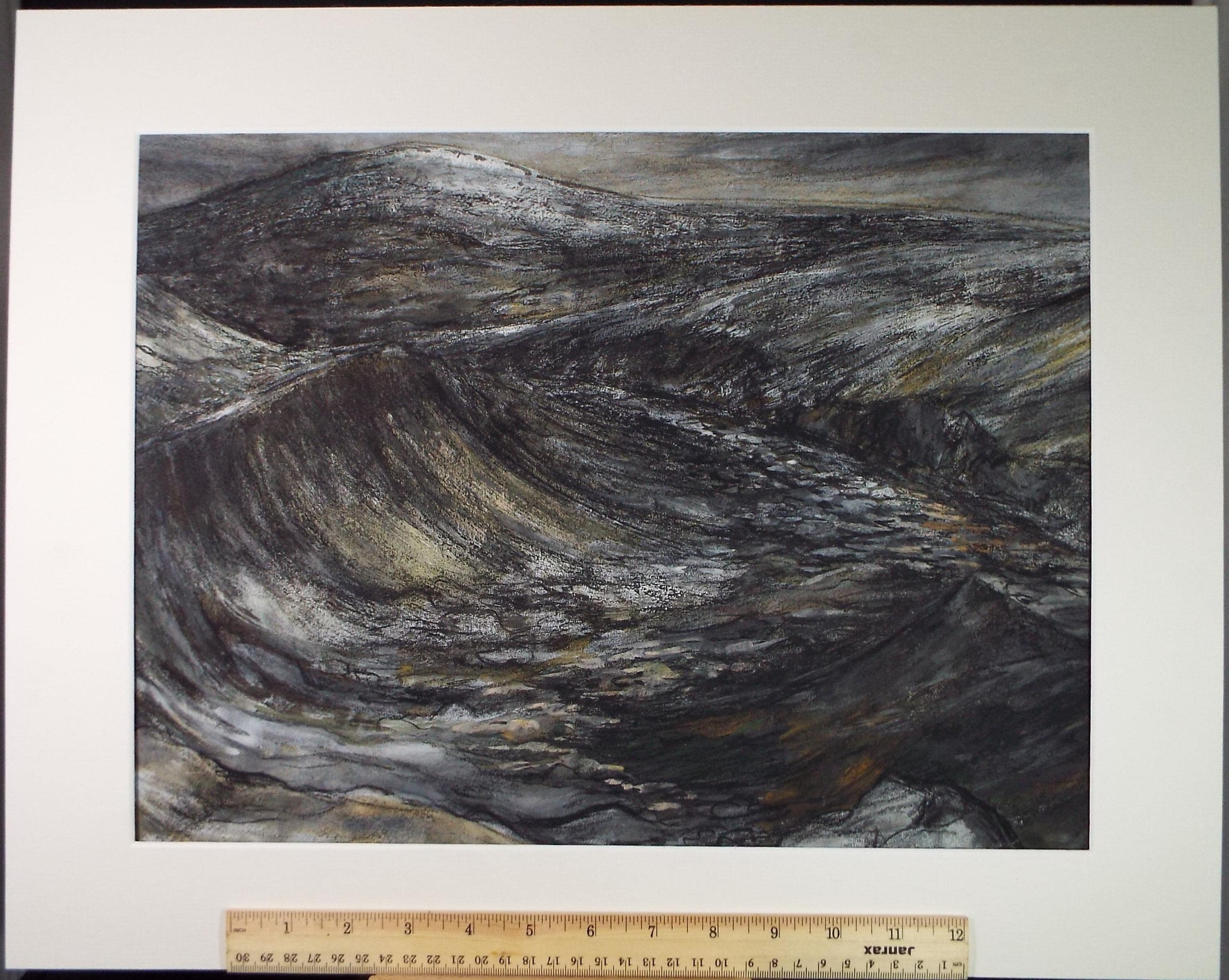 Original Pastel Drawing, 'Mountain study', Celia Fairfax, (1928-2024)