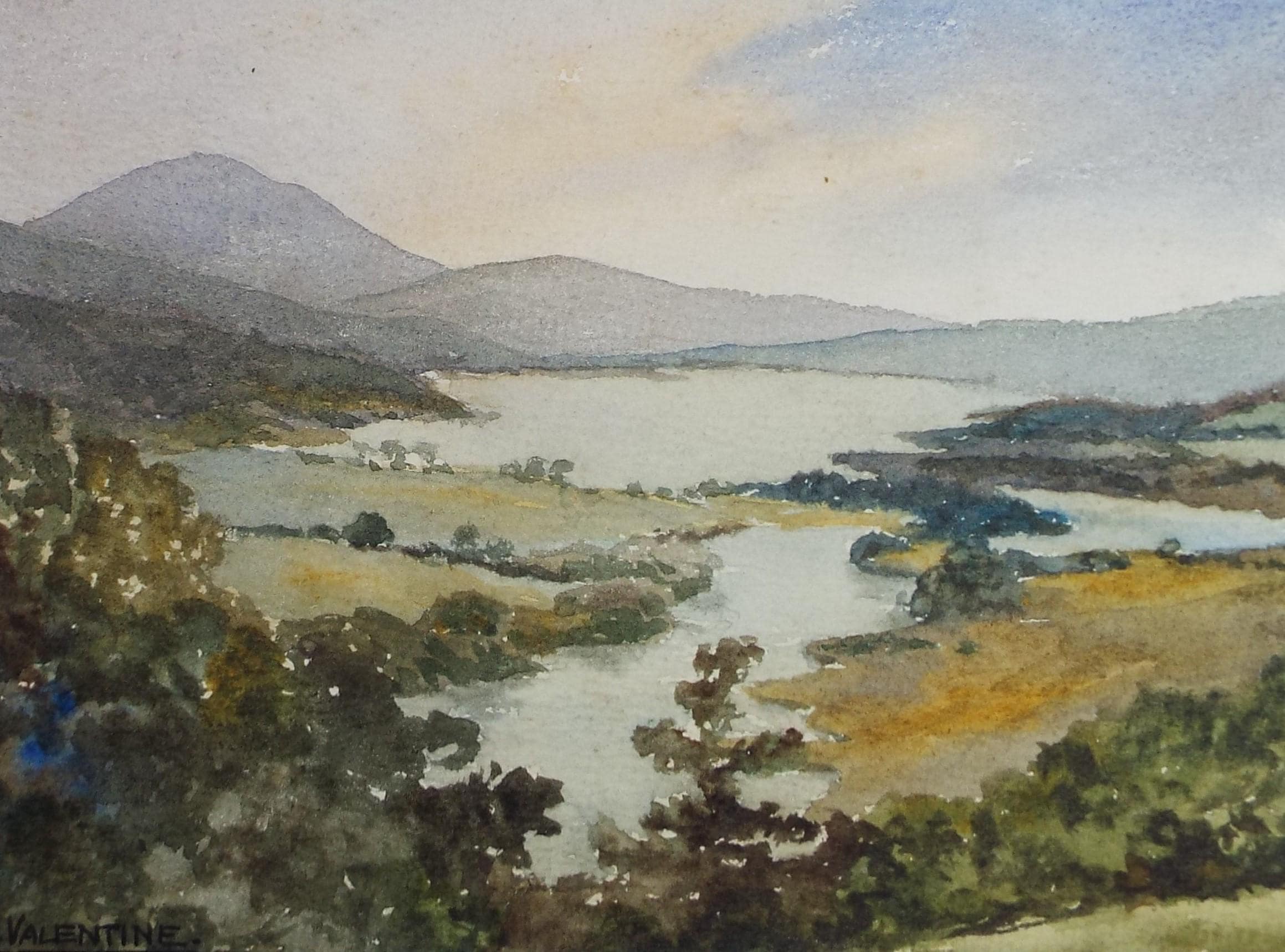 Original Watercolour, 'Lakeland Landscape', Circa 1930's, J Valentine