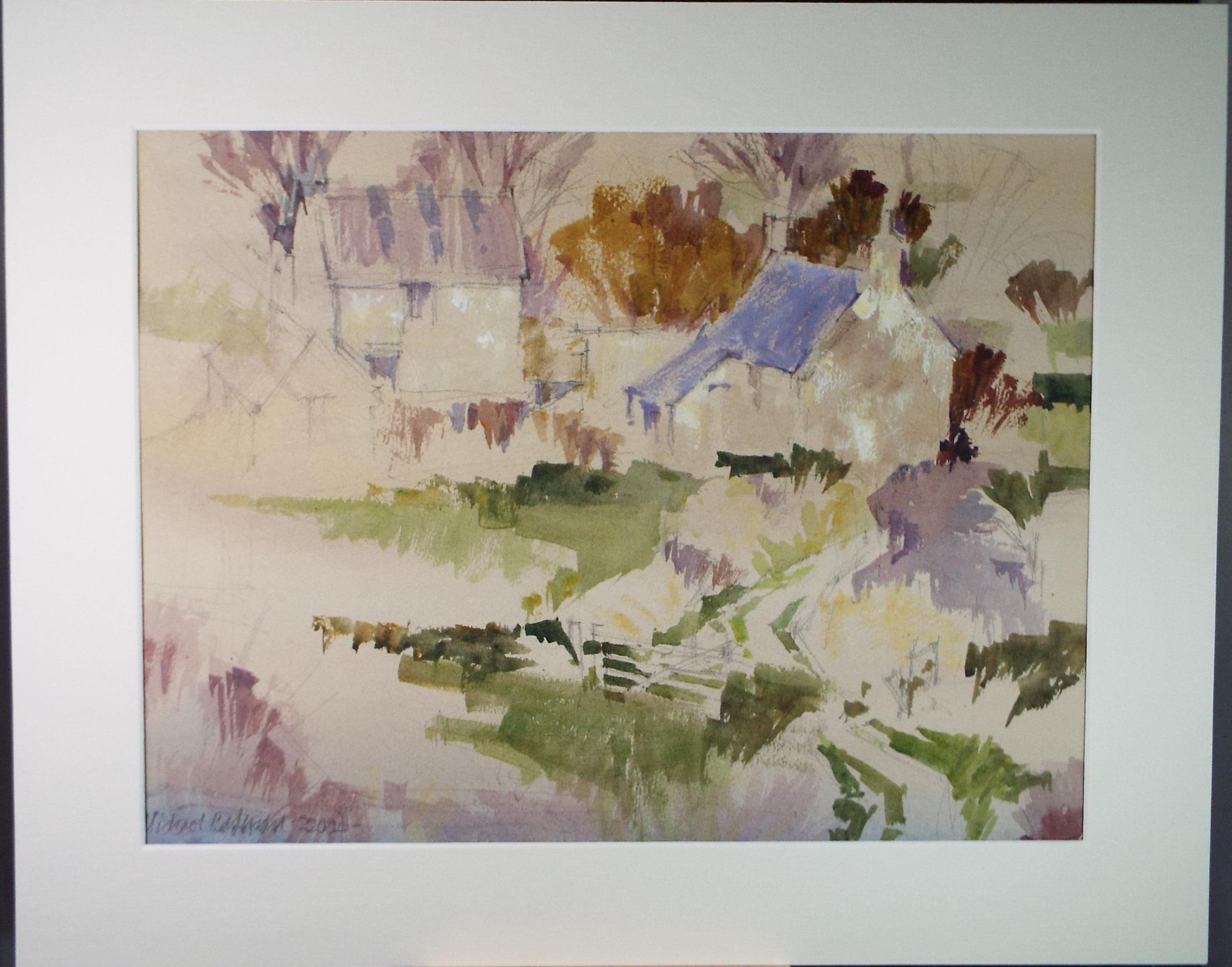 Original Watercolour , 'Village Study', Michael Cadman RI ARCI 1920 - 2012, 2004