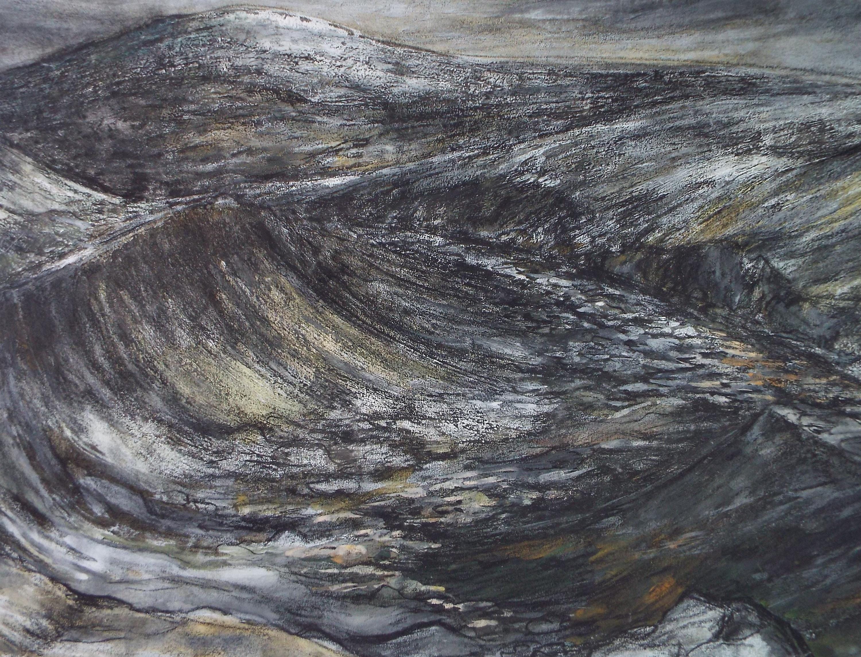 Original Pastel Drawing, 'Mountain study', Celia Fairfax, (1928-2024)