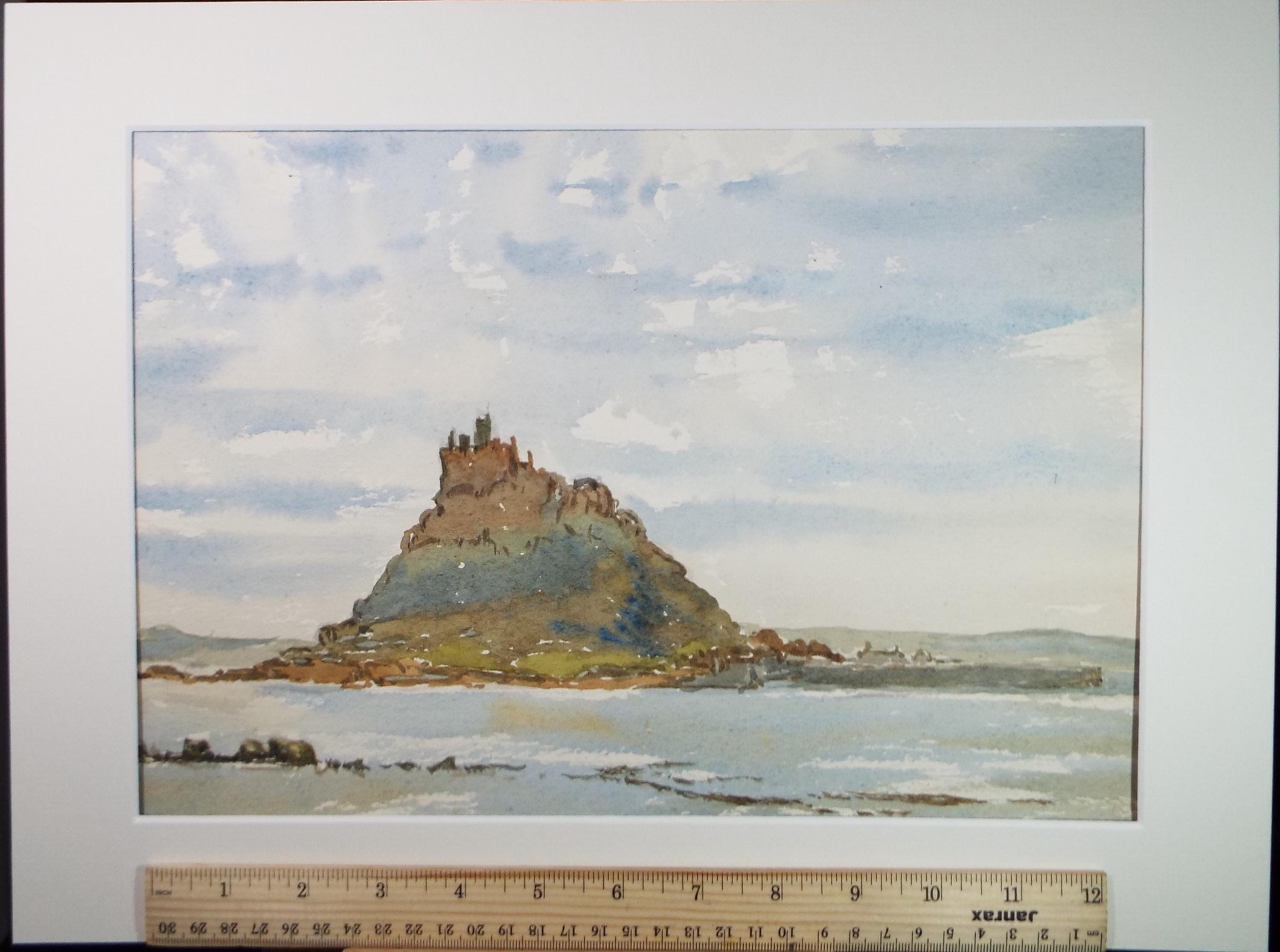 Original Watercolour, 'St Michael's Mount', Gwen Rayner, c1970's