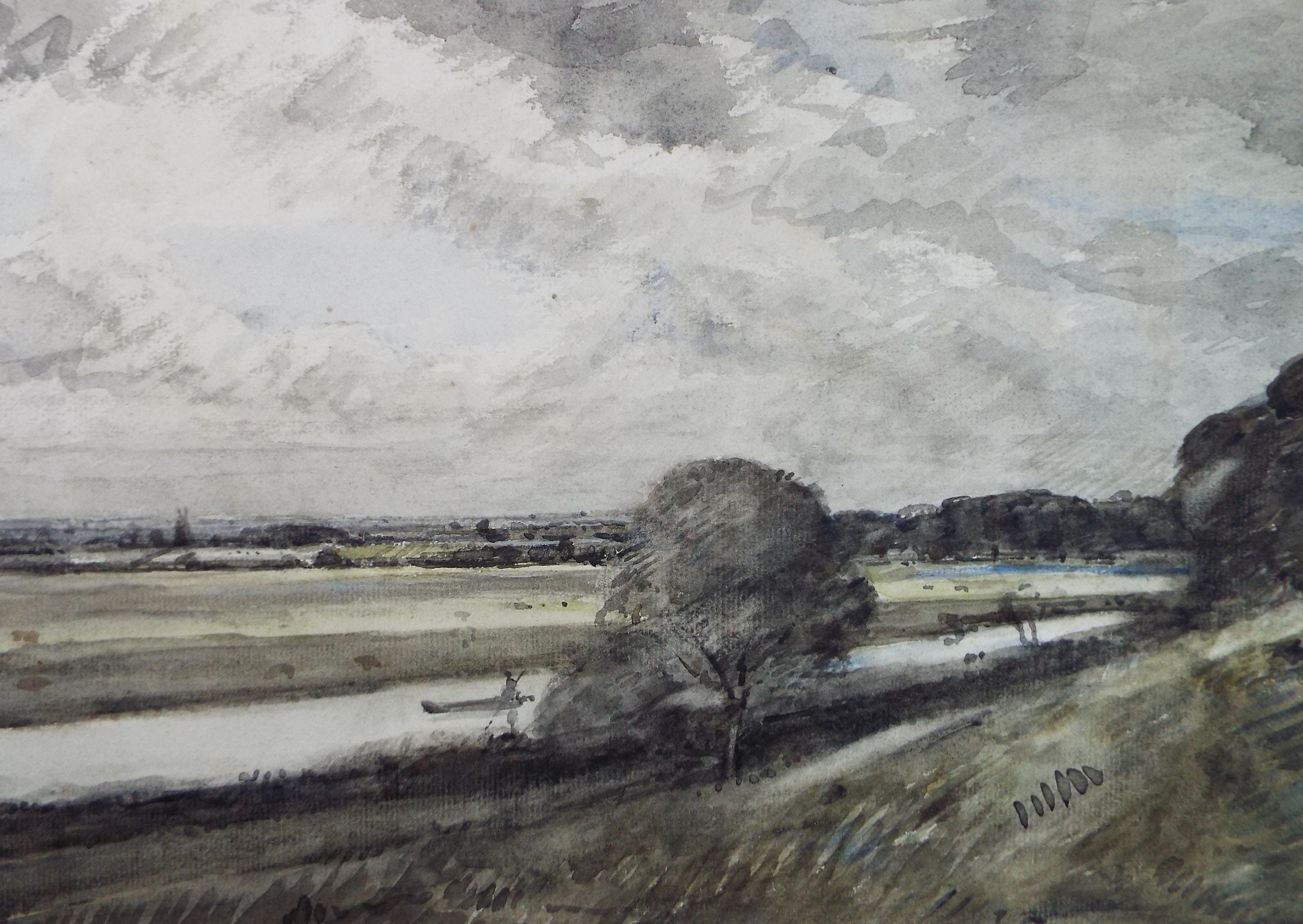 Original Watercolour, 'Punting on the River', David Muirhead (1867-1930), circa 1920's