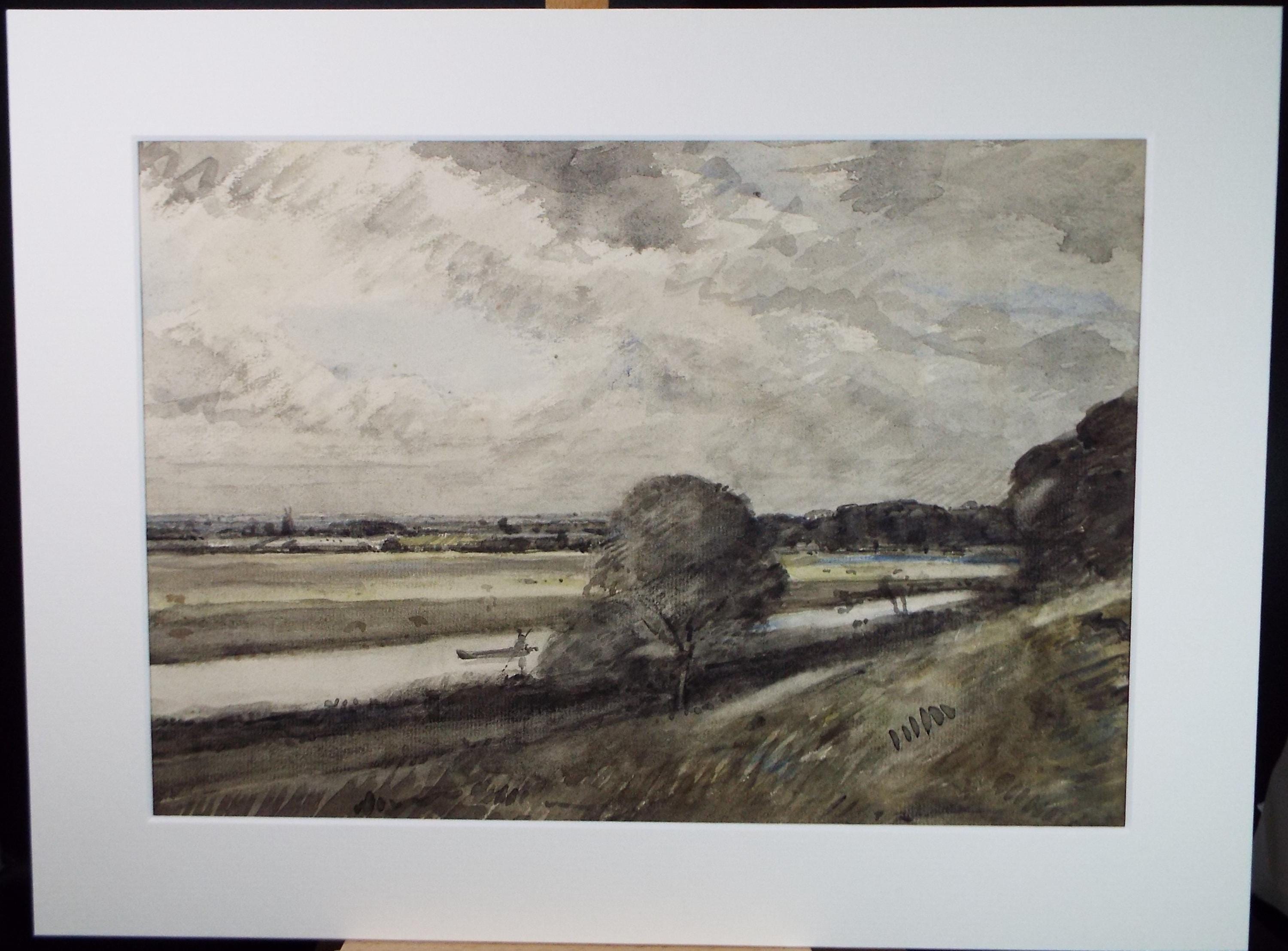 Original Watercolour, 'Punting on the River', David Muirhead (1867-1930), circa 1920's