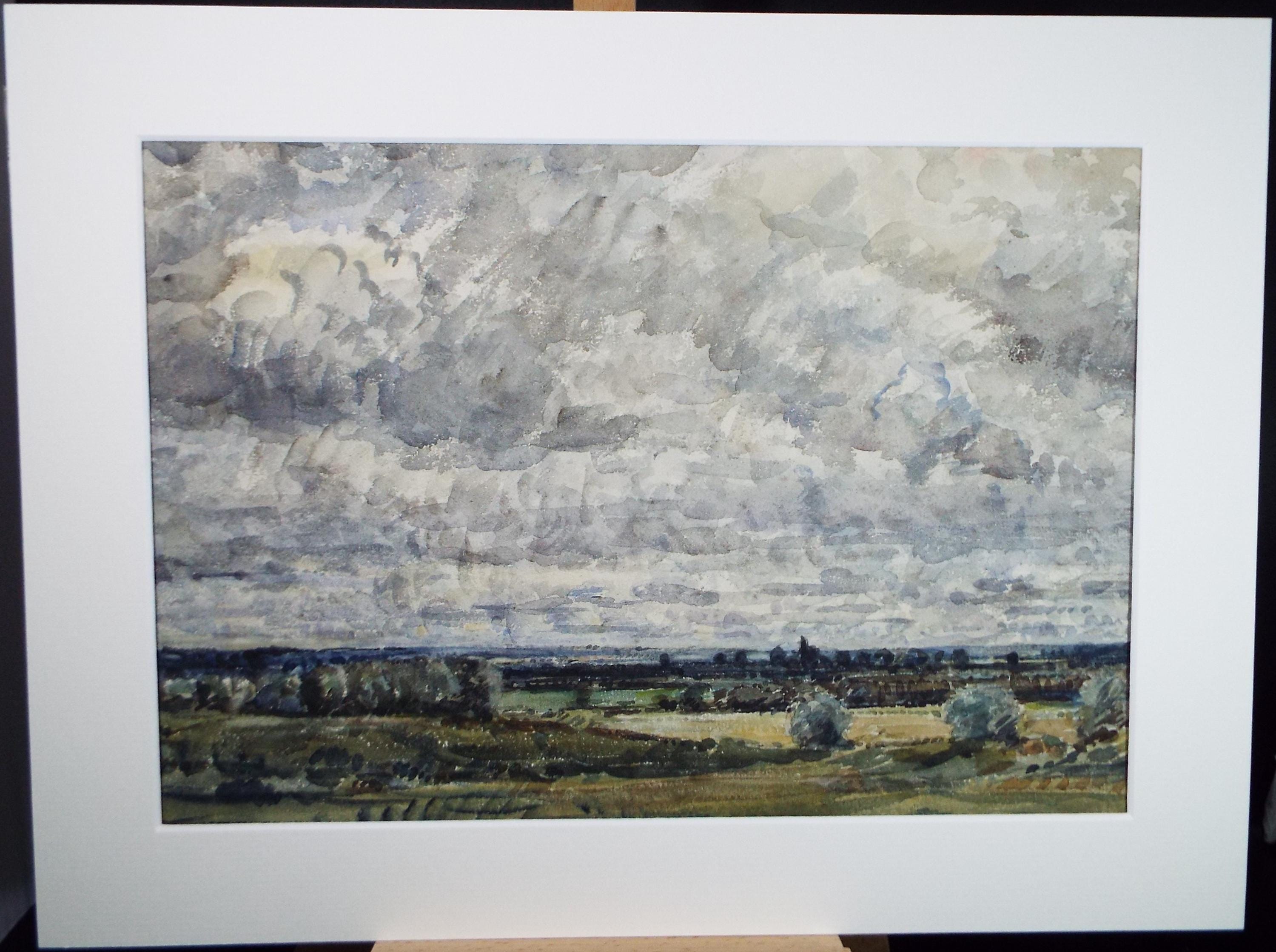 Watercolour, 'Landscape with stormy Sky' David Muirhead (1867-1930), circa 1910