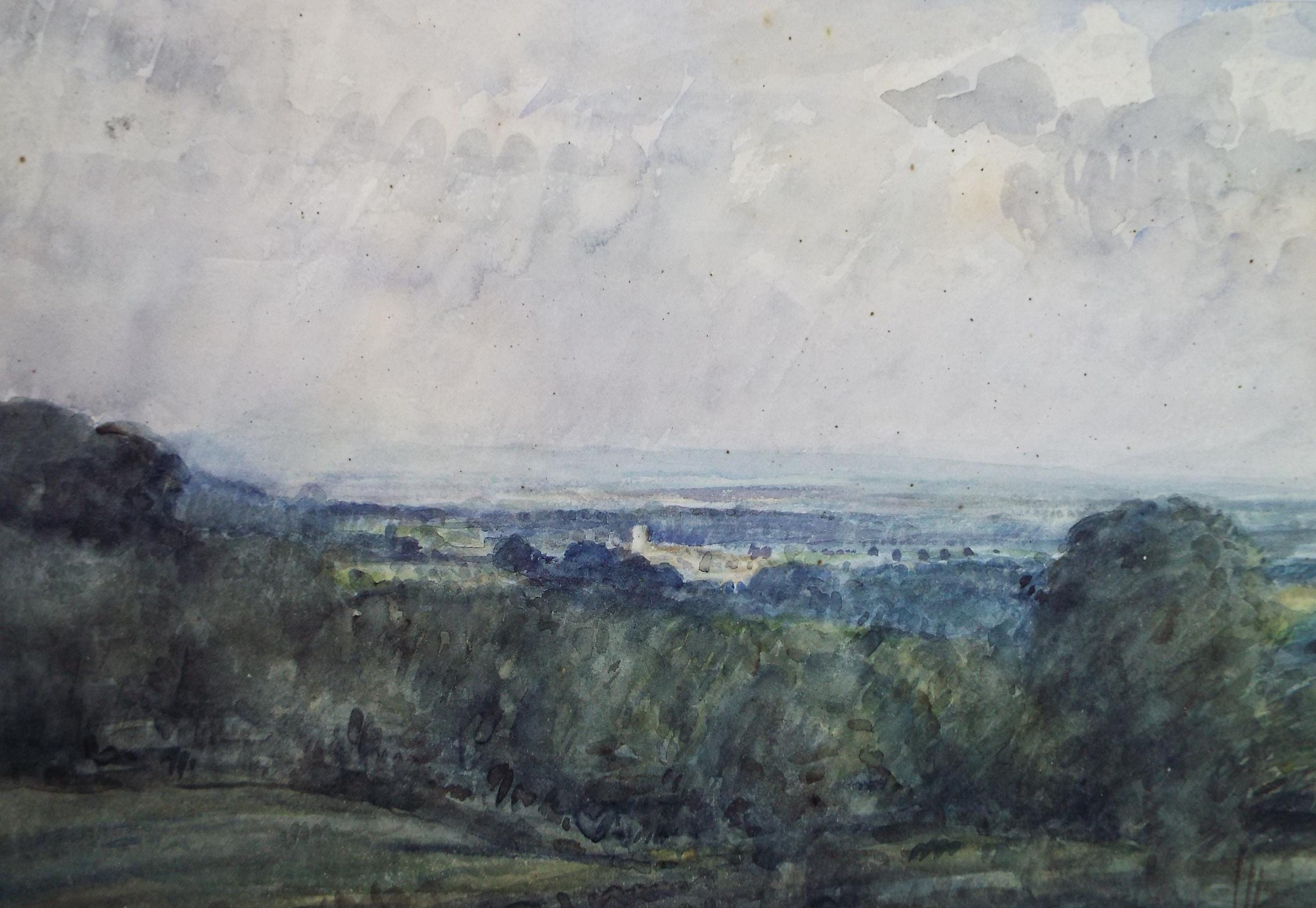 Watercolour, 'View from a hill', David Muirhead (1867-1930), circa 1910