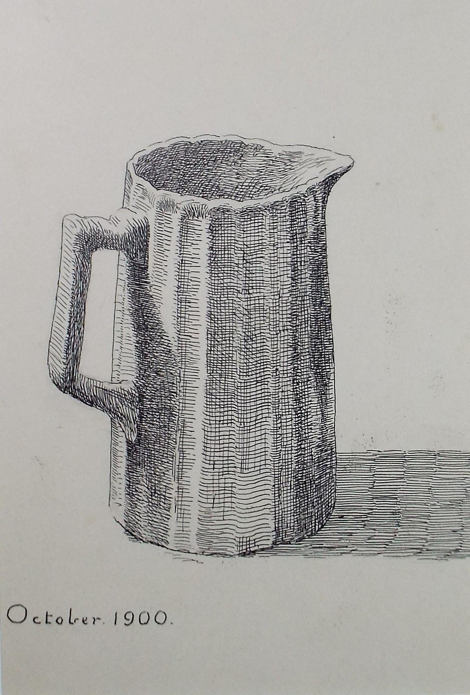 Original Pen & ink Sketch, 'Milk Jug', S A Southern, Dated 1900