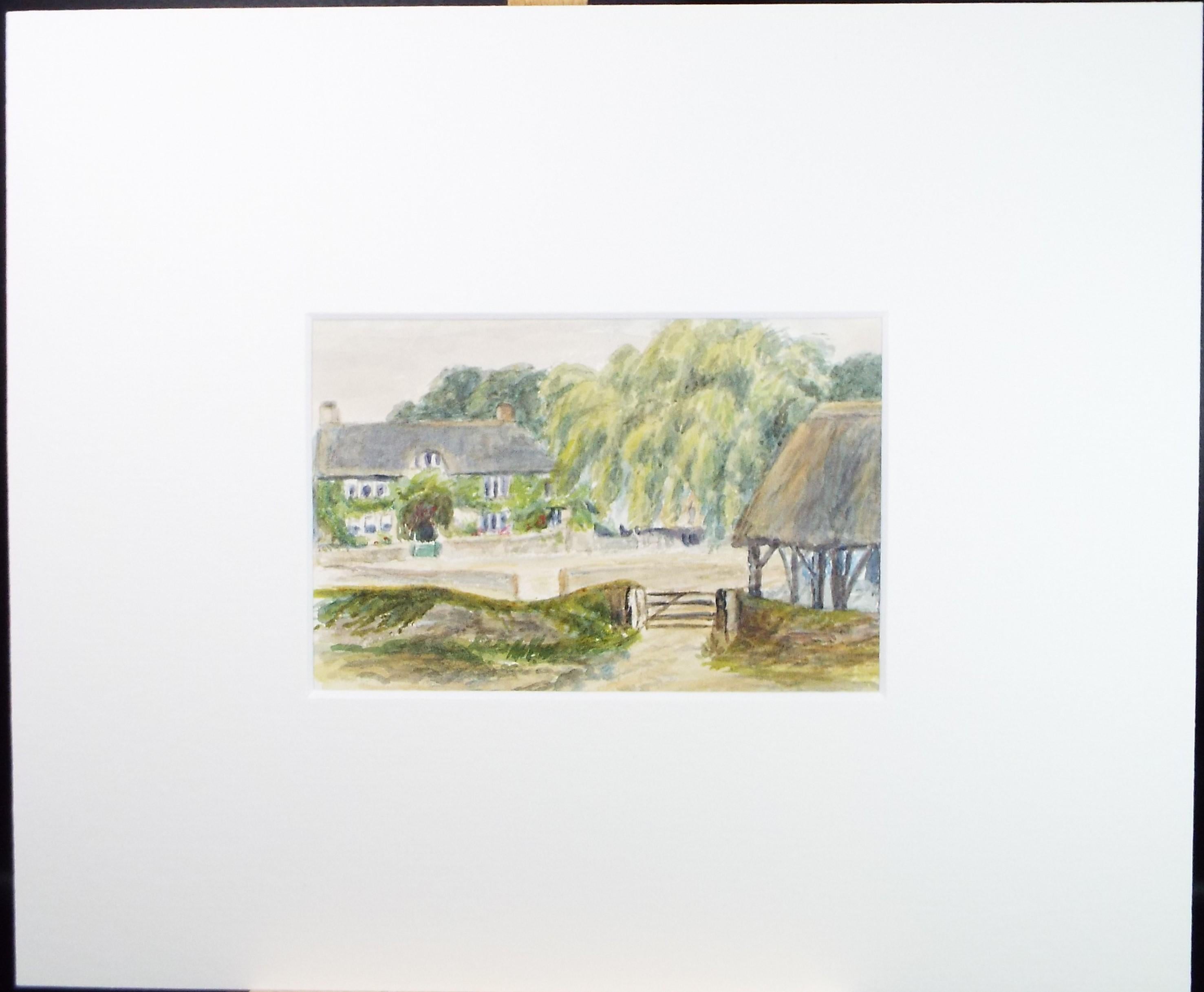 Original Watercolour, 'Village Farmhouse', Circa 1890 , Artist Unknown