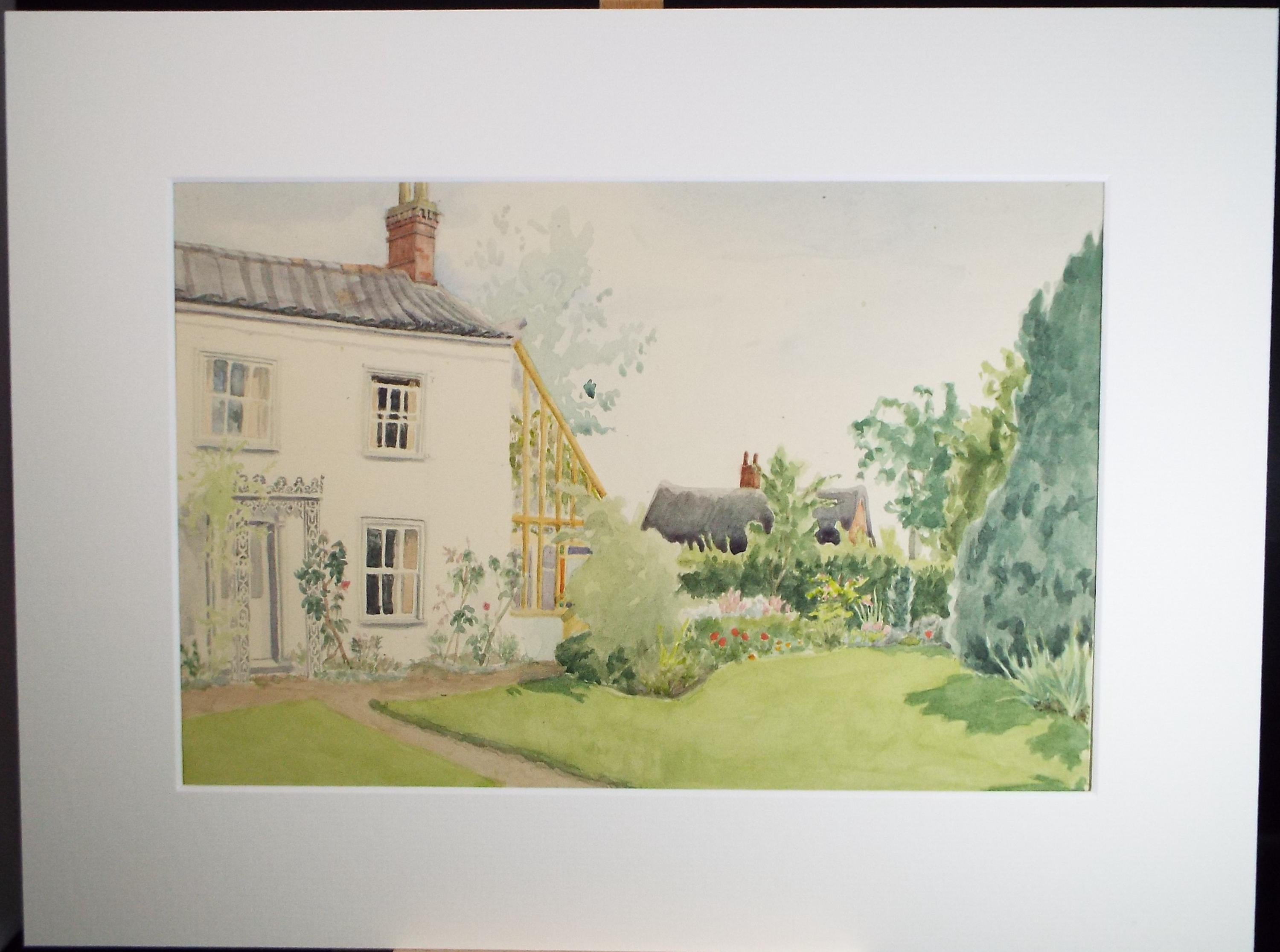 Original Watercolour,'Cottage Garden', Pauline Plummer (b1933), Circa 1950's