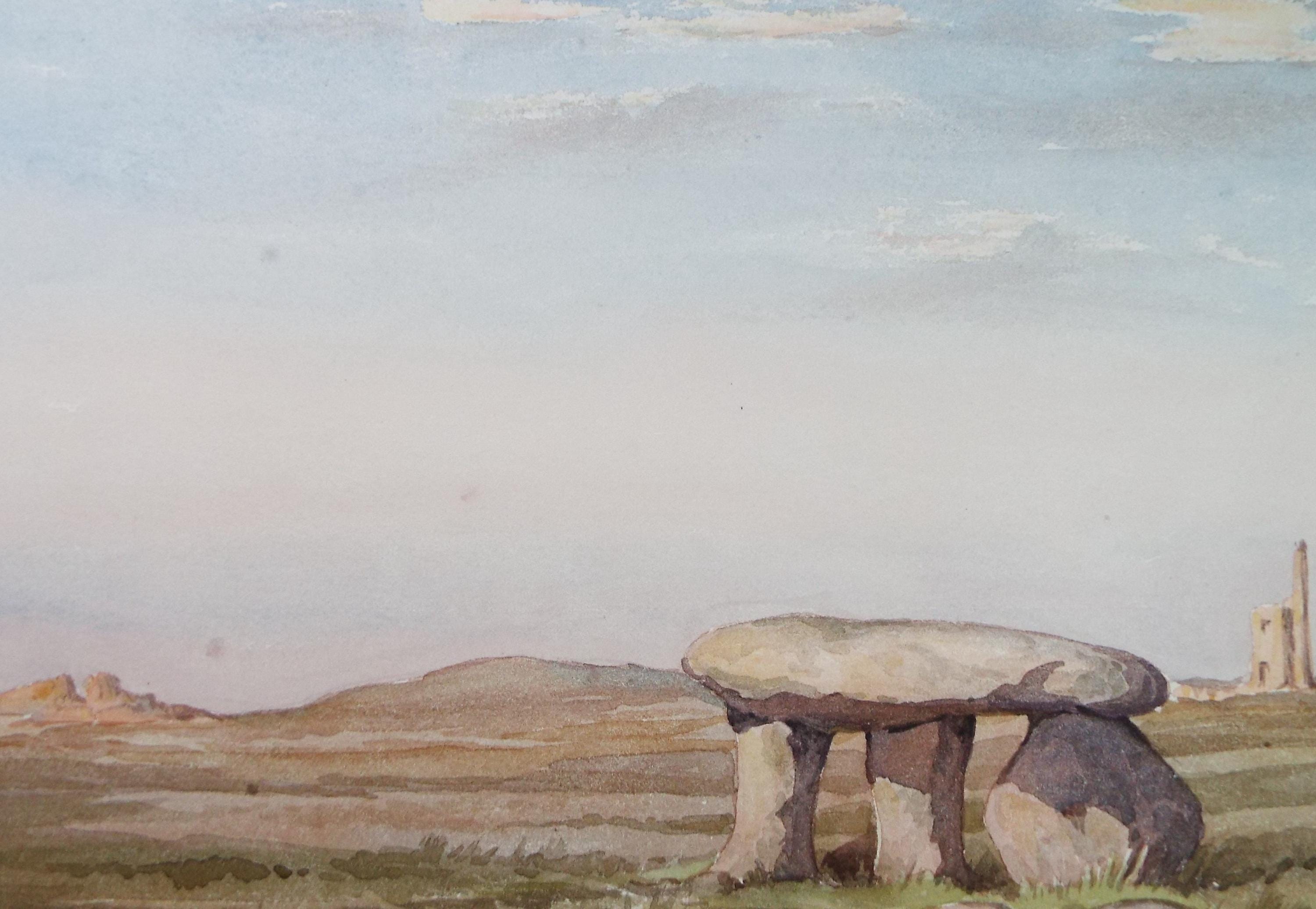Original Watercolour, 'Burial Site', Gwen Rayner, c1970's