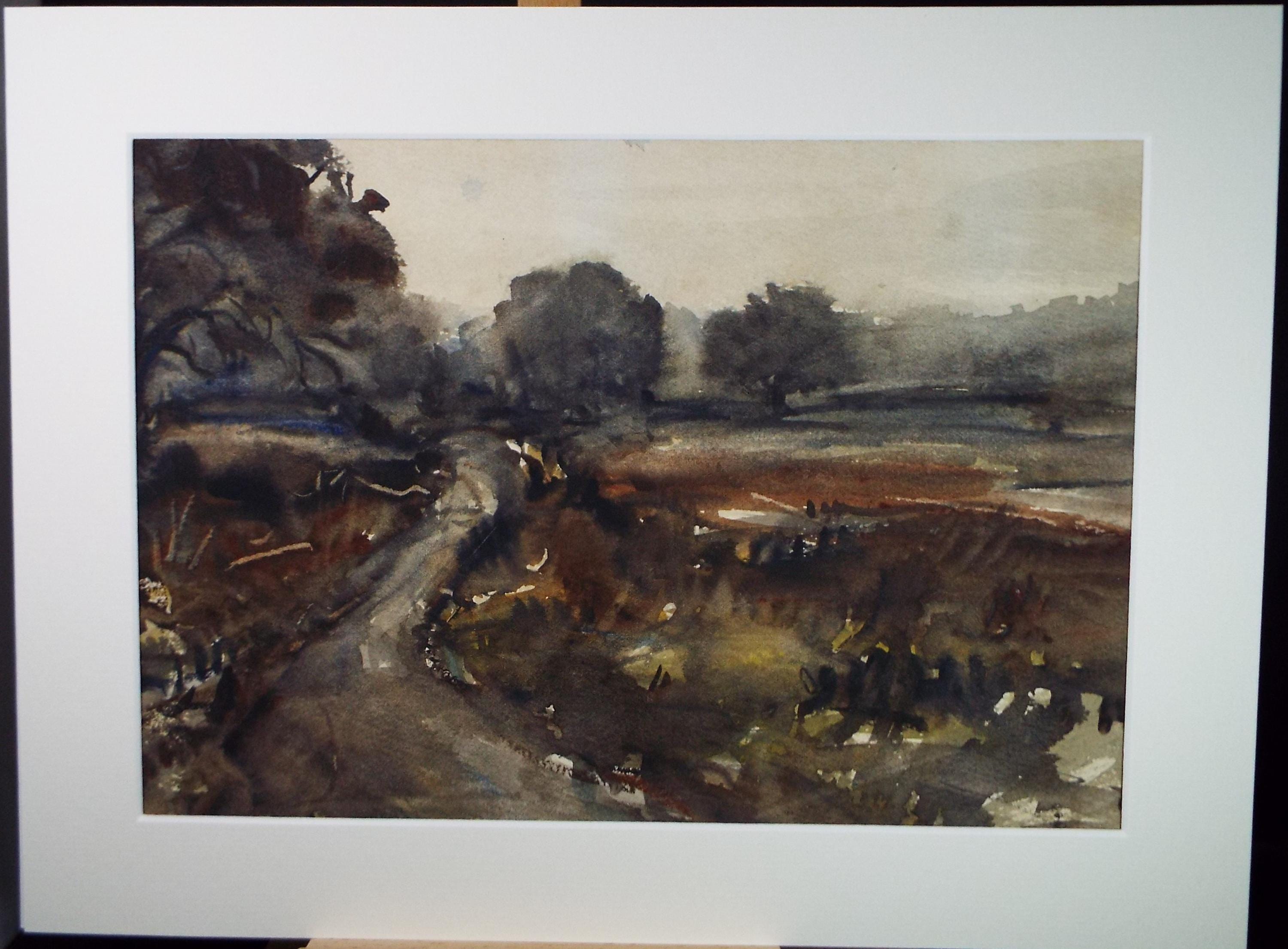 Original Watercolour Heathland Landscape Painting - Circa 1990s