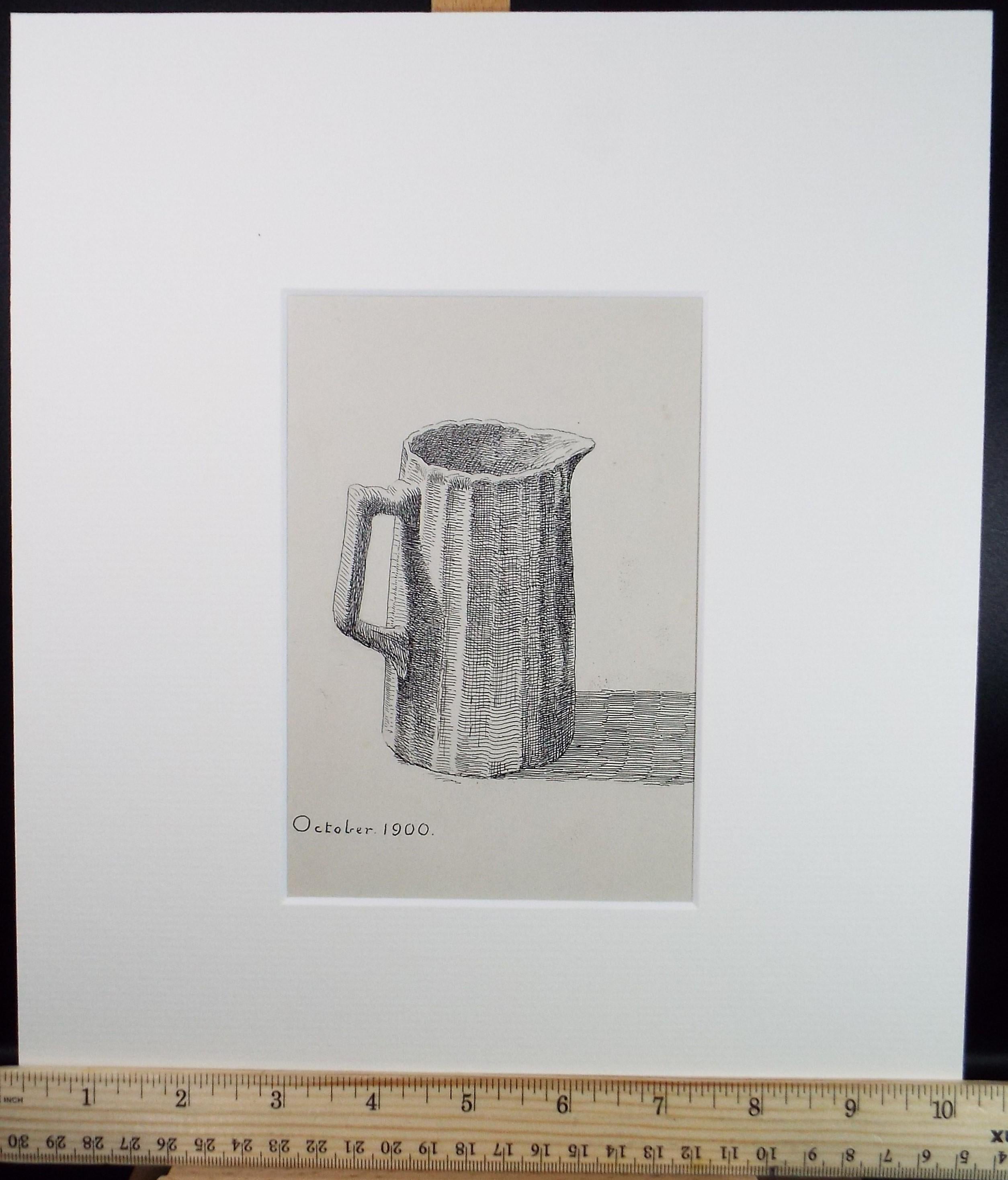 Original Pen & ink Sketch, 'Milk Jug', S A Southern, Dated 1900