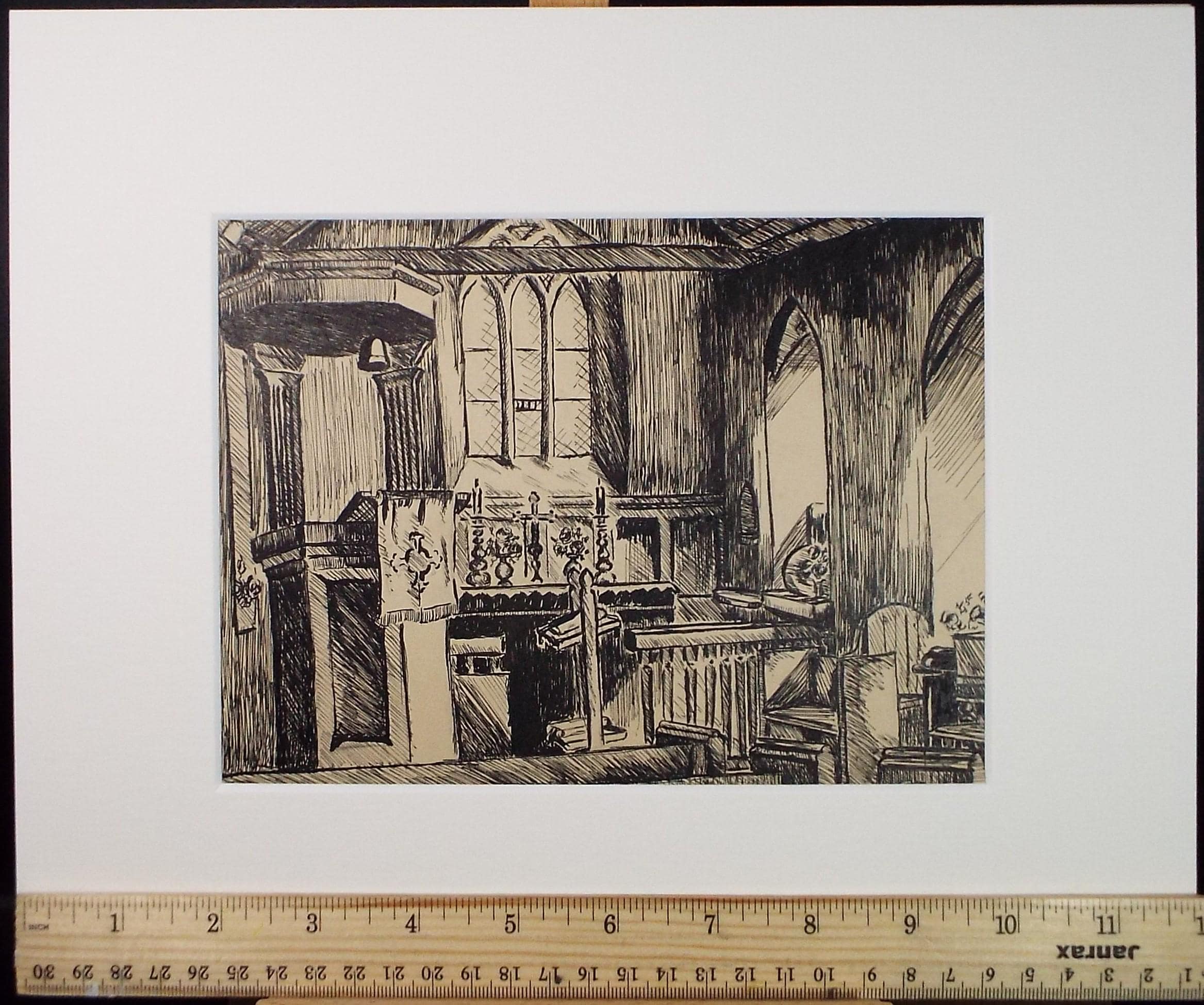 Original Pen & Ink, 'St Helen's Church, Brigsley', Circa 1920's, Artist unknown