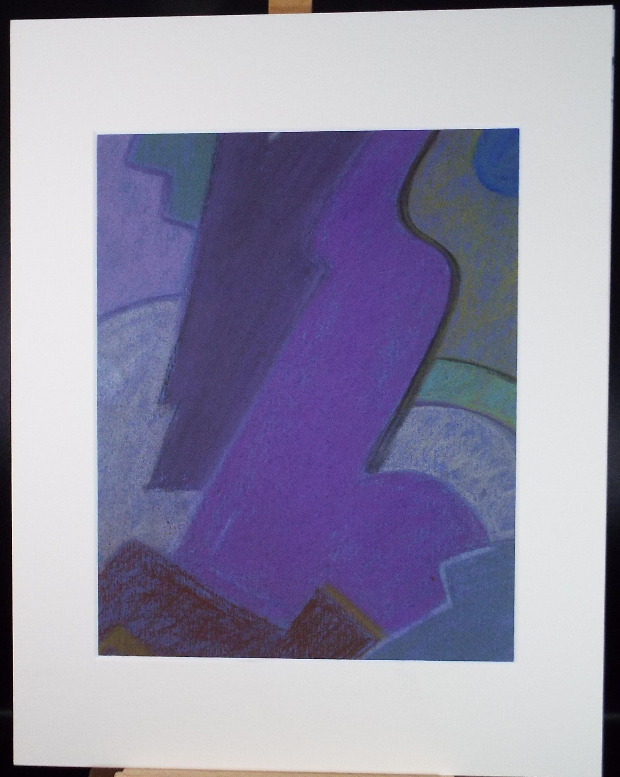 Original Pastel drawing, 'Abstract Shapes', Circa 1980's, Artist Unknown