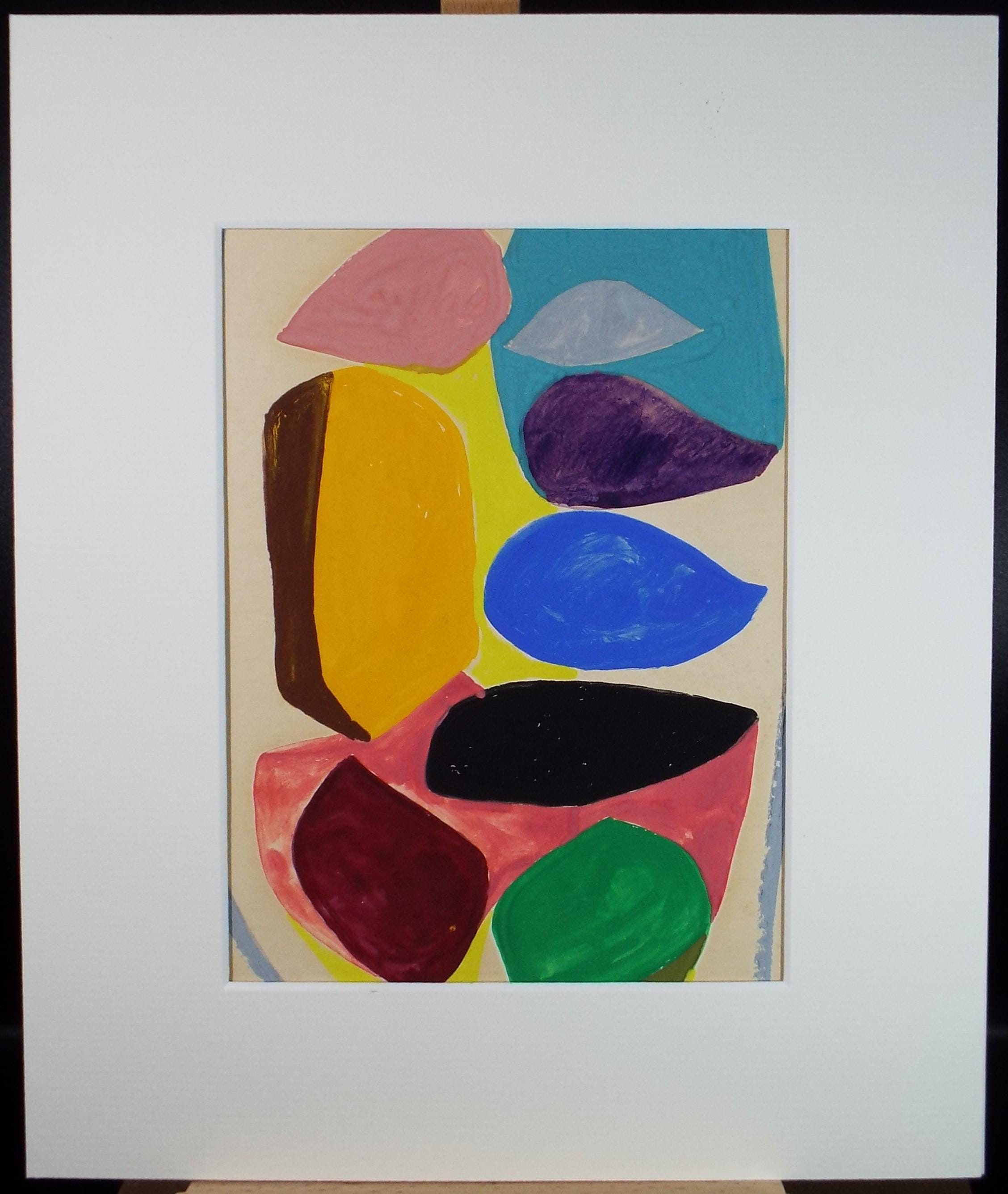 Original Watercolour, 'Abstract Forms', Mid 20th Century, Artist Unknown