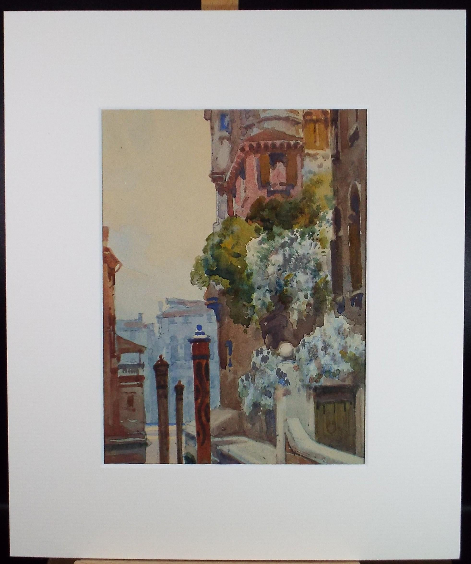 Original Watercolour, 'Venetian Palazzo', Circa 1950's, unknown artist