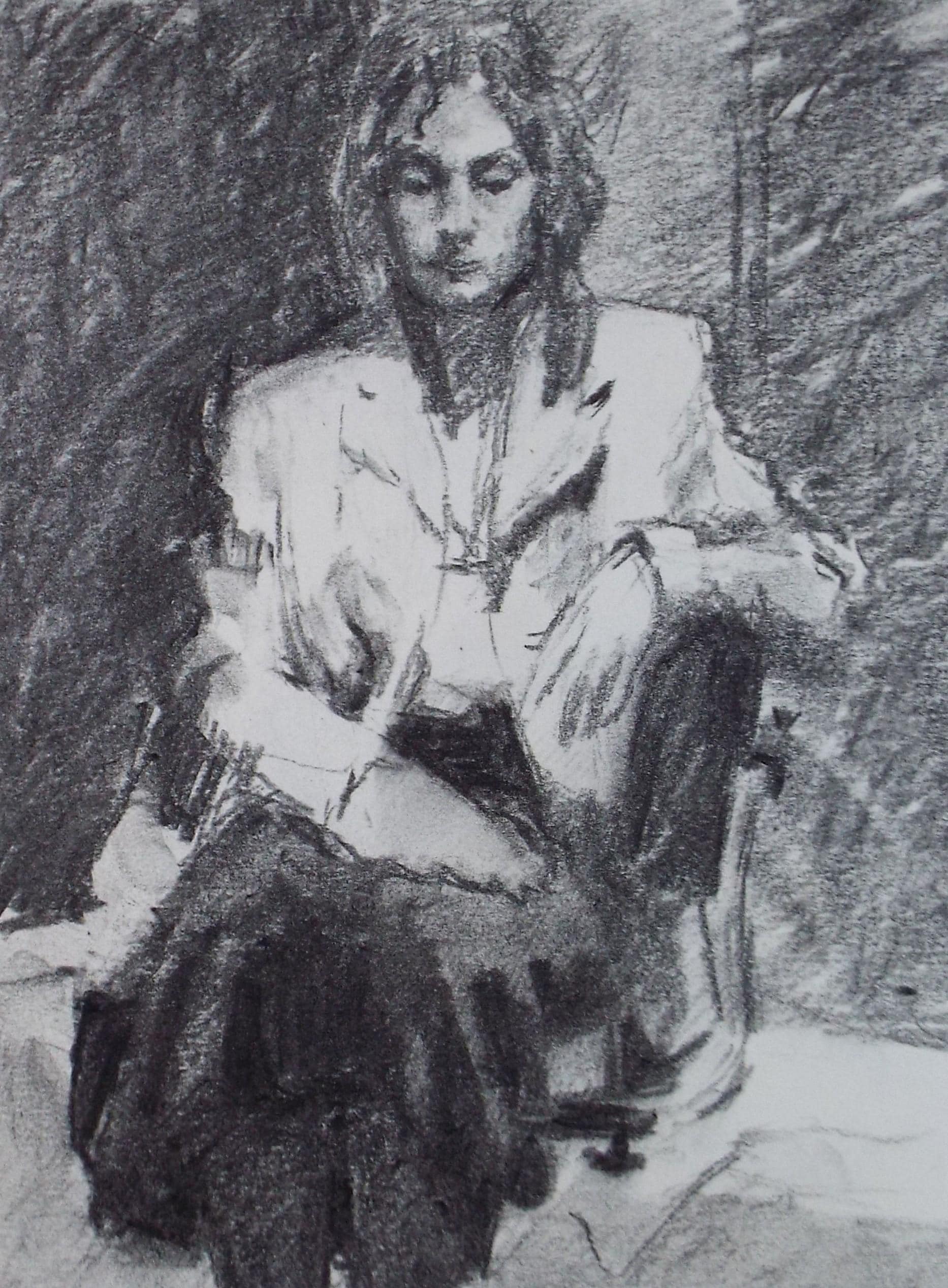Original Pencil Drawing, 'Seated Woman', Pauline Plummer (b1933), Circa 1990's