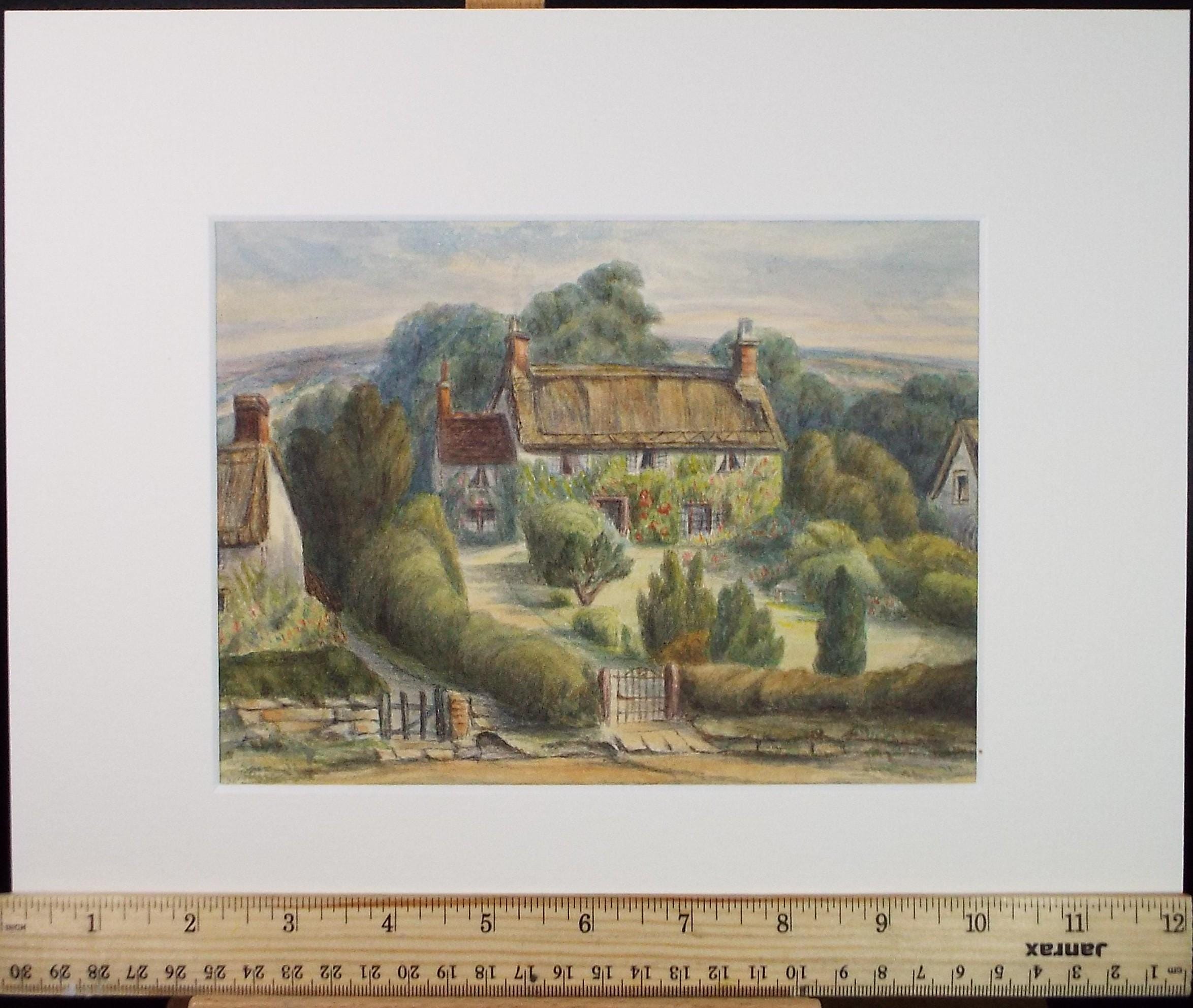 Original Watercolour, 'Country Cottage', Late 19th Century, Artist Unknown