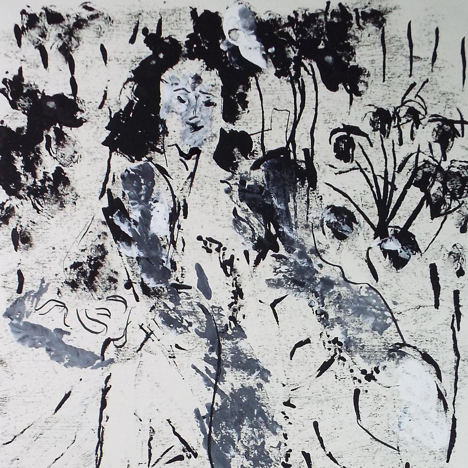 Original Monoprint, 'Portrait of a Woman' Maria Geurten (1929-1998), 1980's