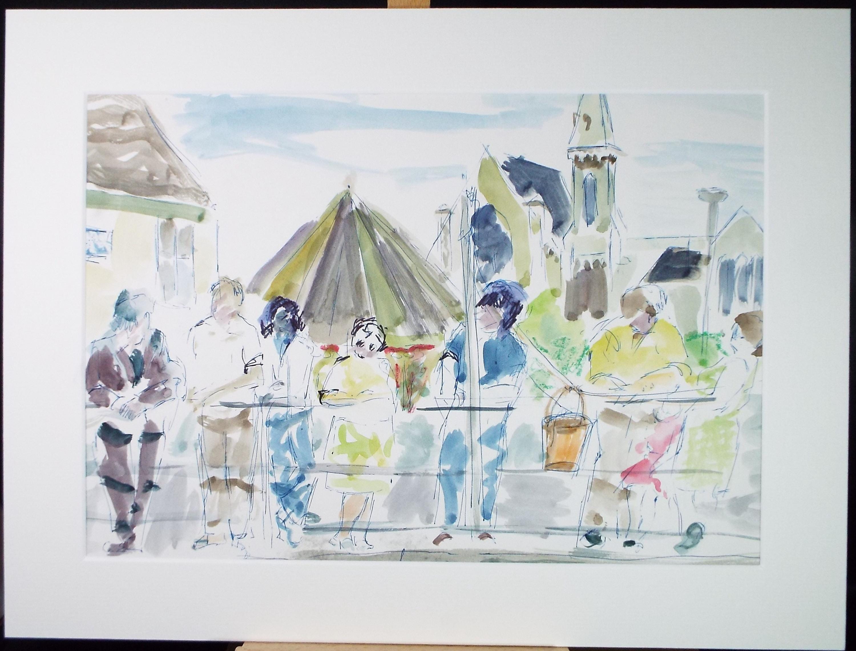 Original Watercolour ,'Lincoln Water Festival', 1980's, Unknown artist