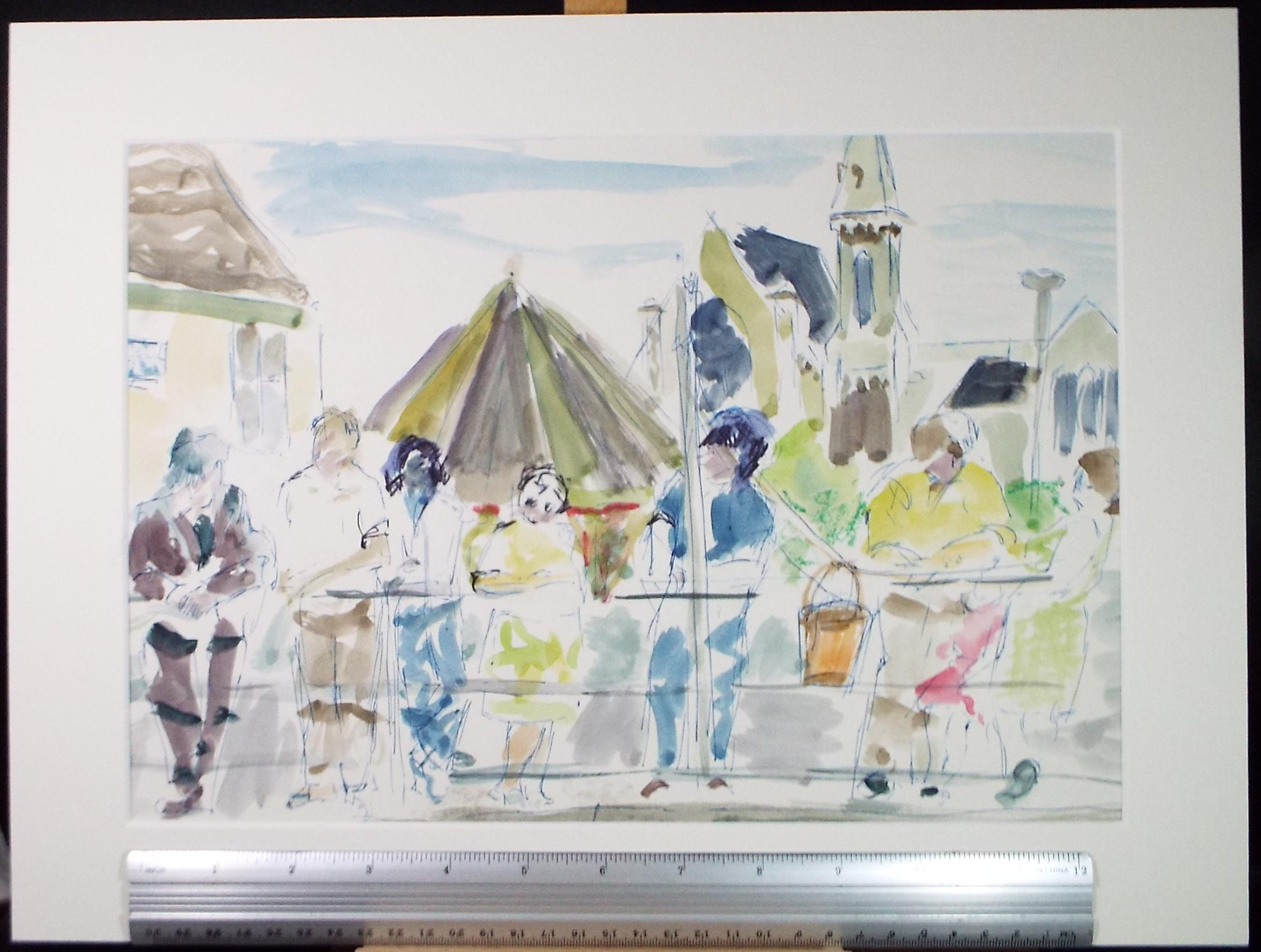 Original Watercolour ,'Lincoln Water Festival', 1980's, Unknown artist