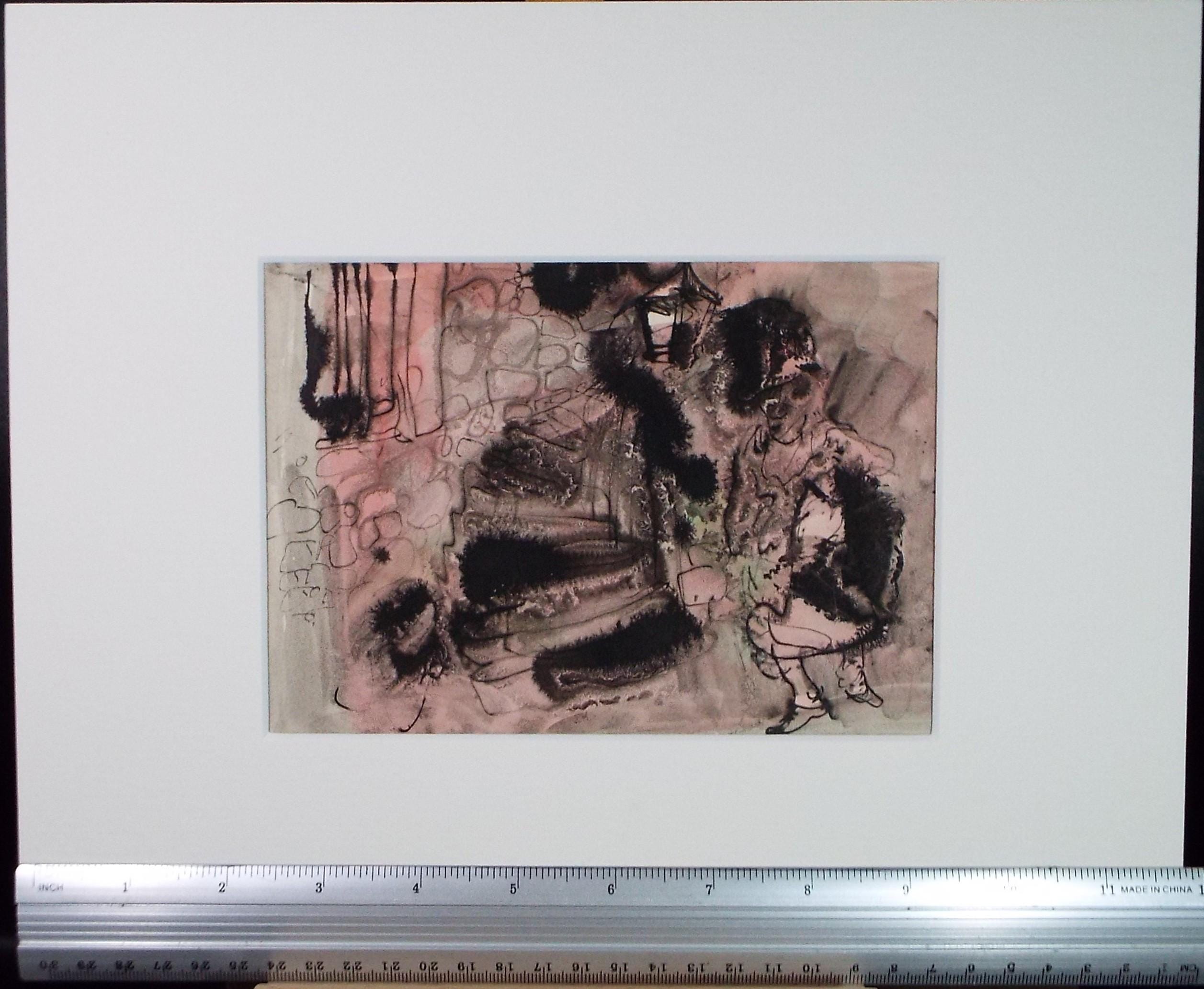 Original Watercolour, 'Figure by a cottage', Circa 1950's, William D Clyne (1922-1981)