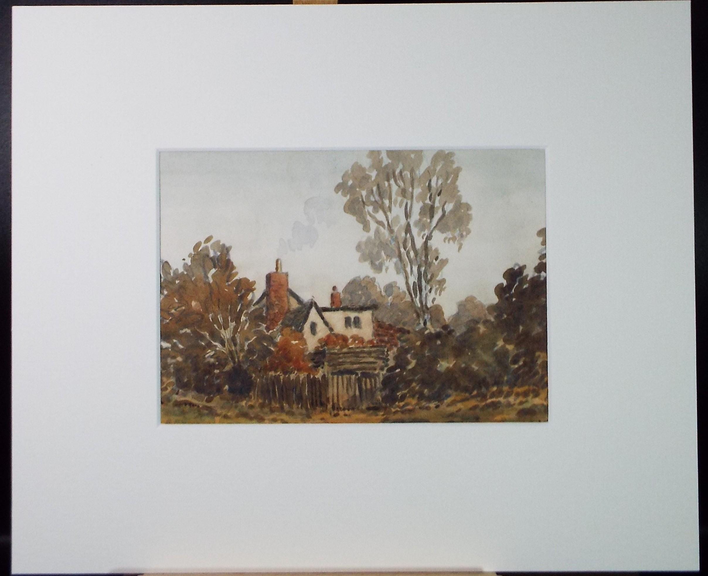 Original Watercolour, 'Cottage at Fishmore, Ludlow', John W Gough, dated 1984