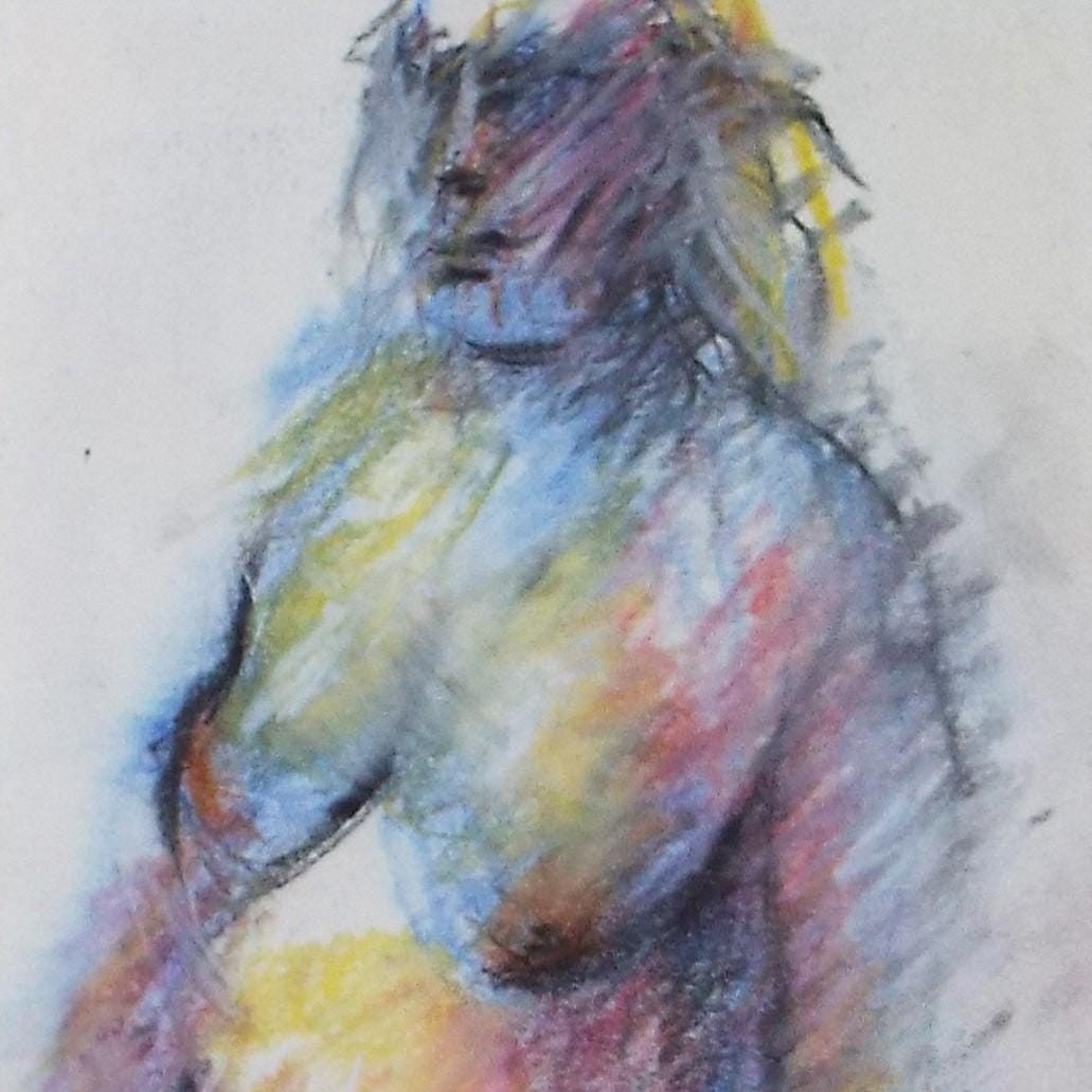 Original Pastel, 'Reclining Nude', Graham Benton RBSA (1934-2022), circa 2004