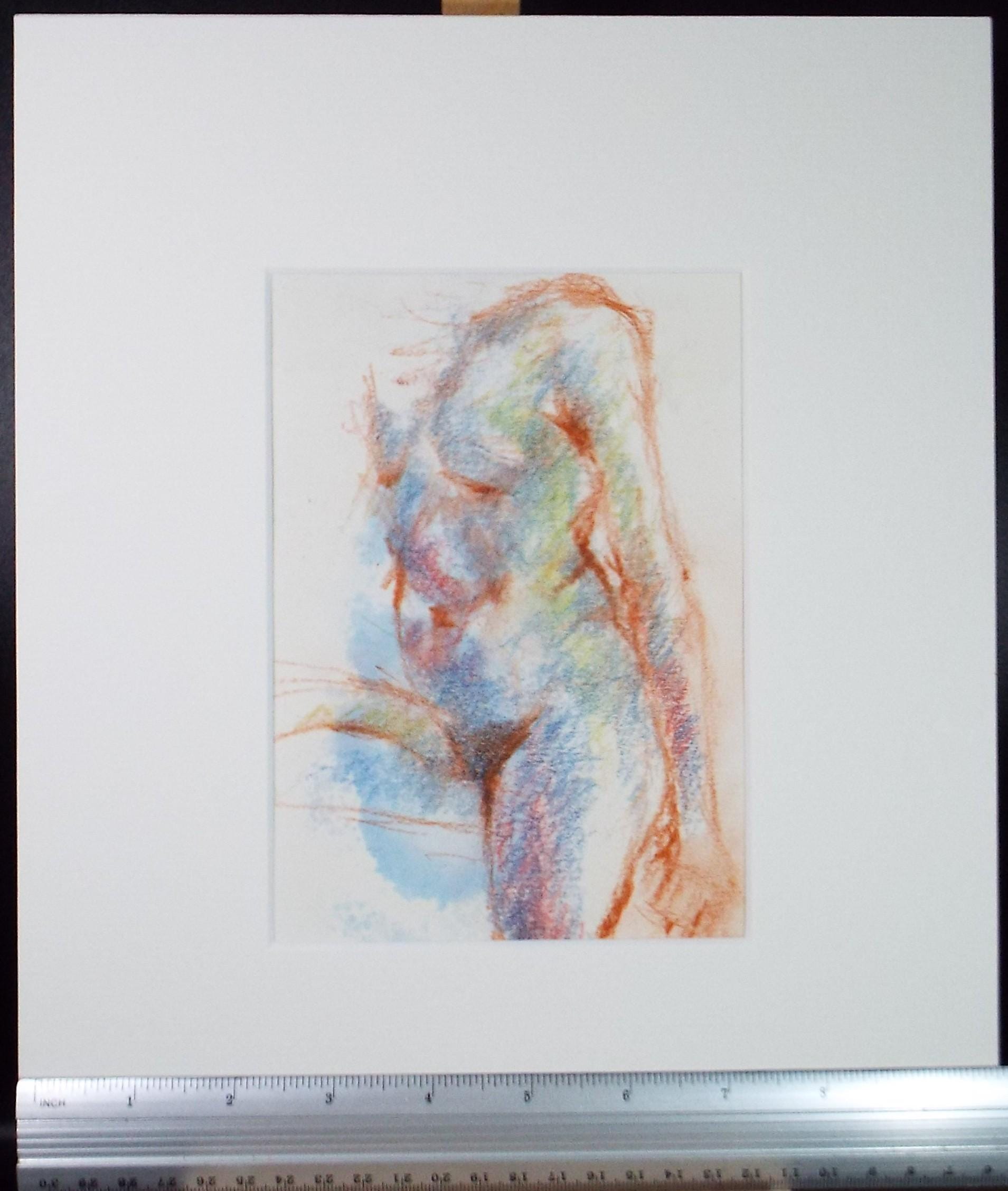 Original Pastel, 'Standing Nude', Graham Benton RBSA (1934-2022), circa 2004