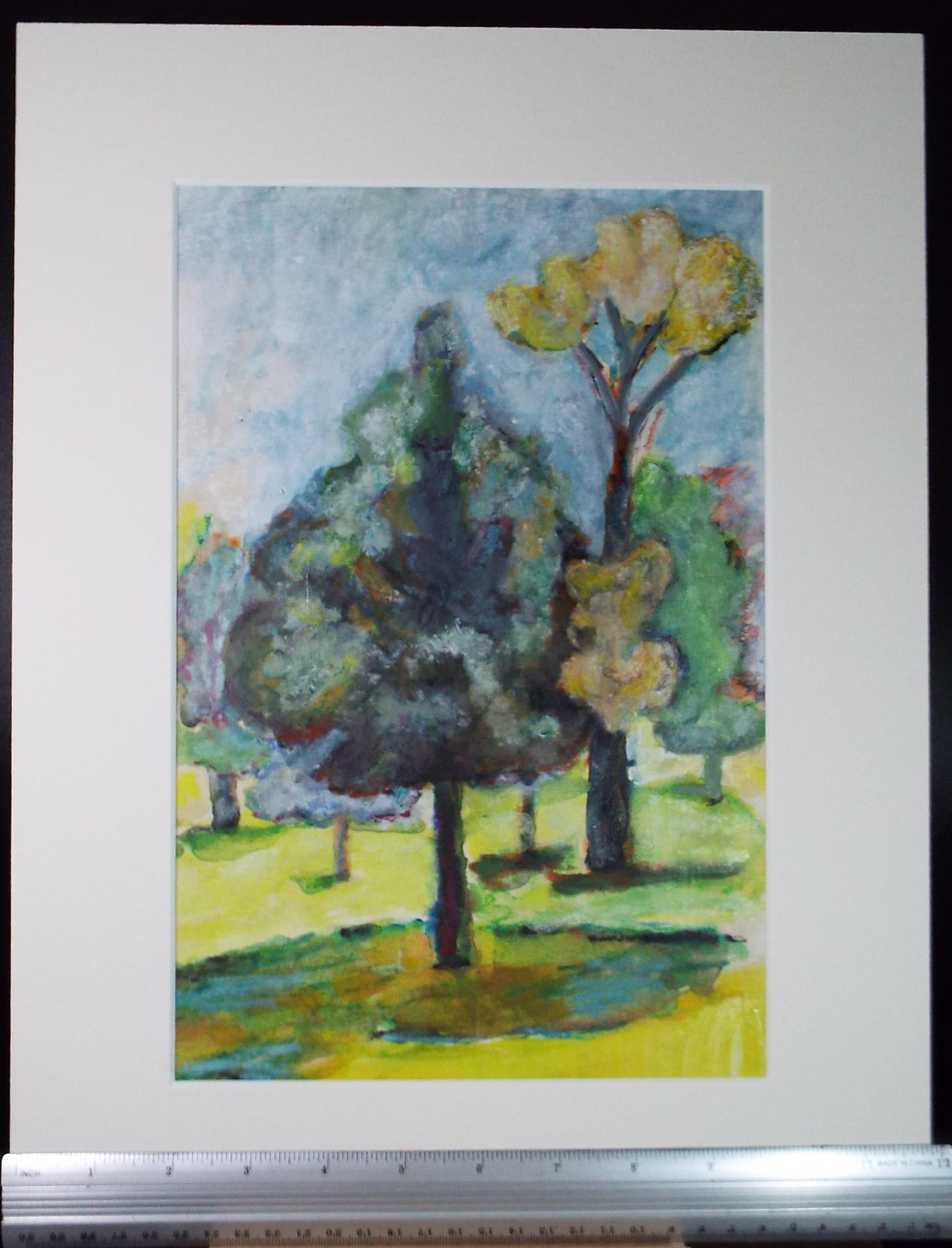 Original Watercolour & Egg Tempura, 'Woodland Study', Circa 1970's ,Unknown Artist