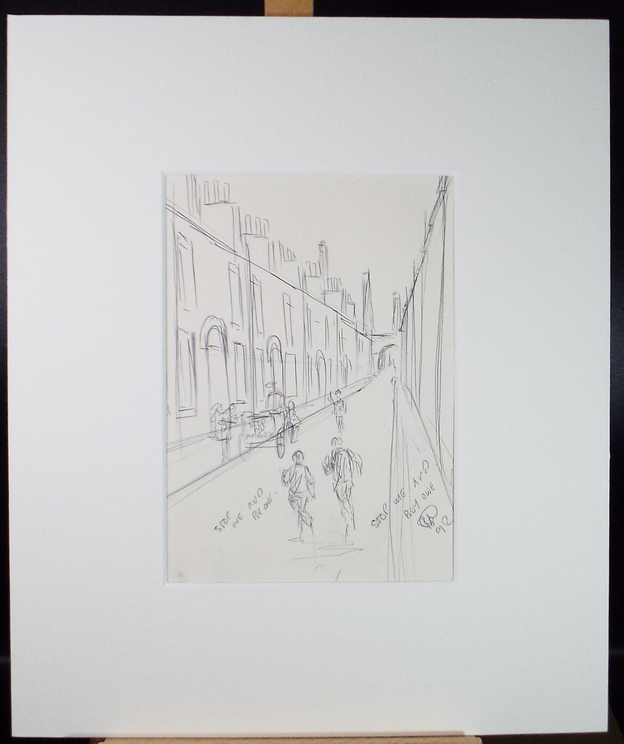 Pen & ink Drawing, 'Stop me and buy one', Bernard McMullen (1952-2015)