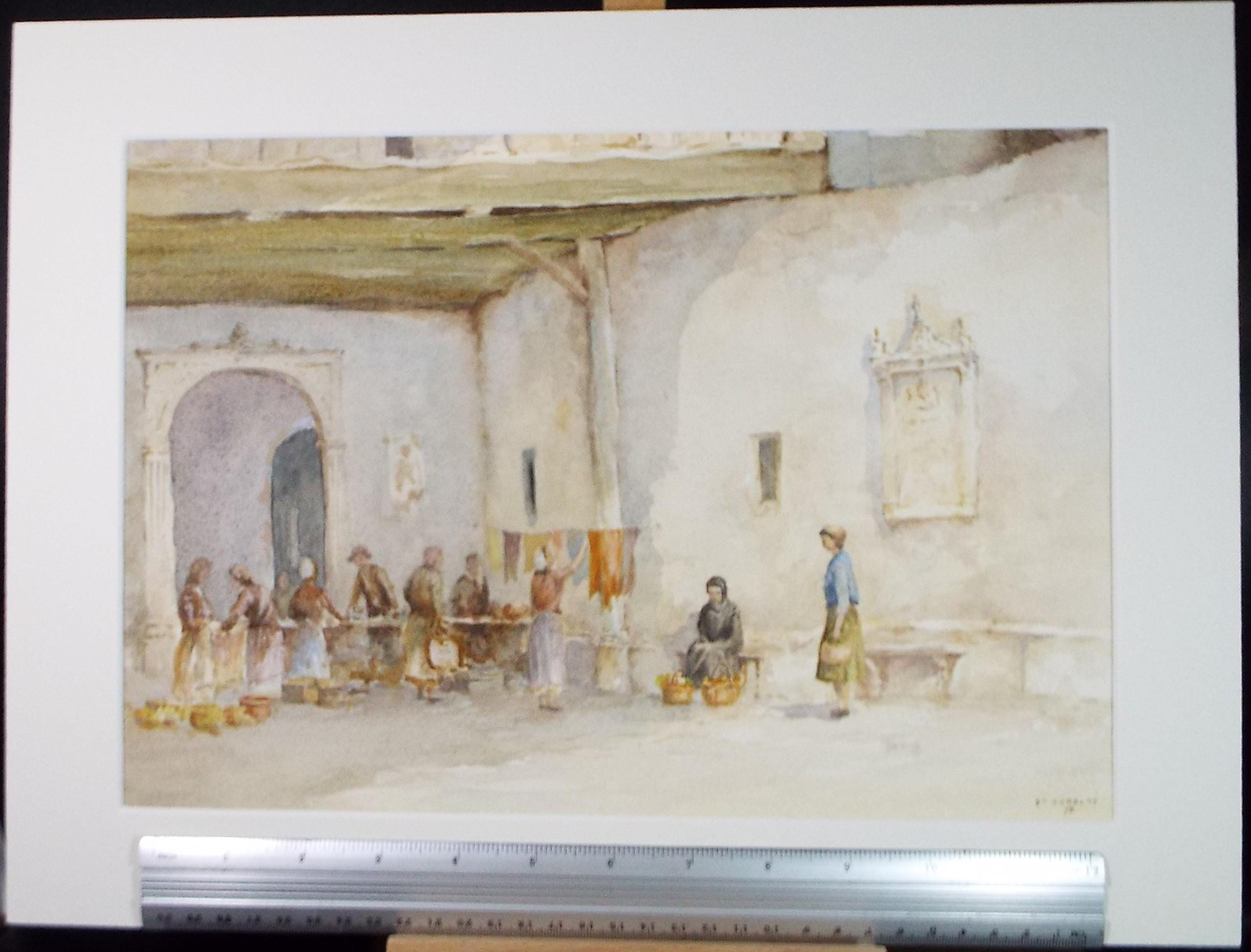 Original Watercolour, 'Spanish Market', P K Norbury, Dated (19)77