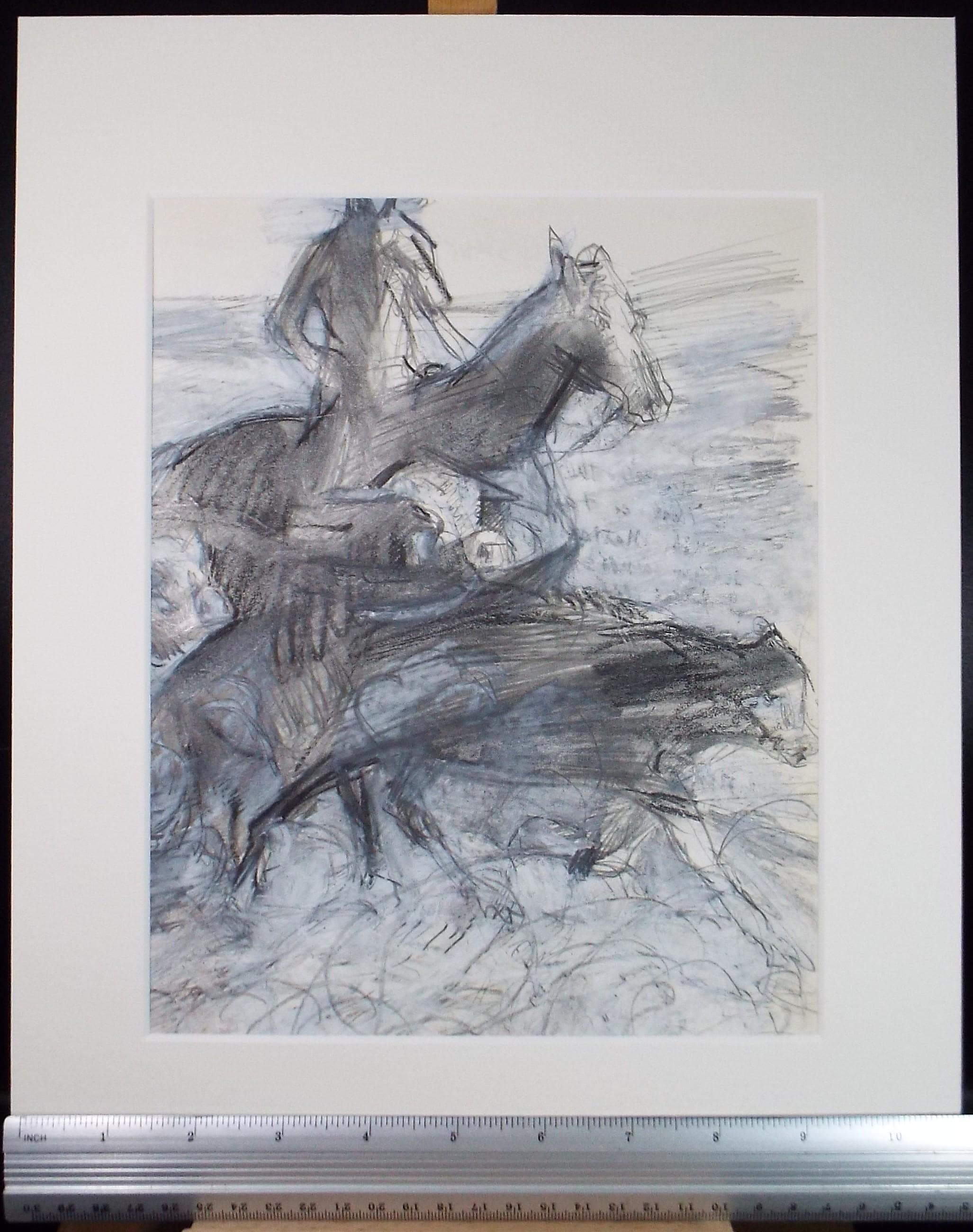 Original Mixed Media, 'Herding Cattle', John Gilbey Bowles (1929-2011), Circa 1990's