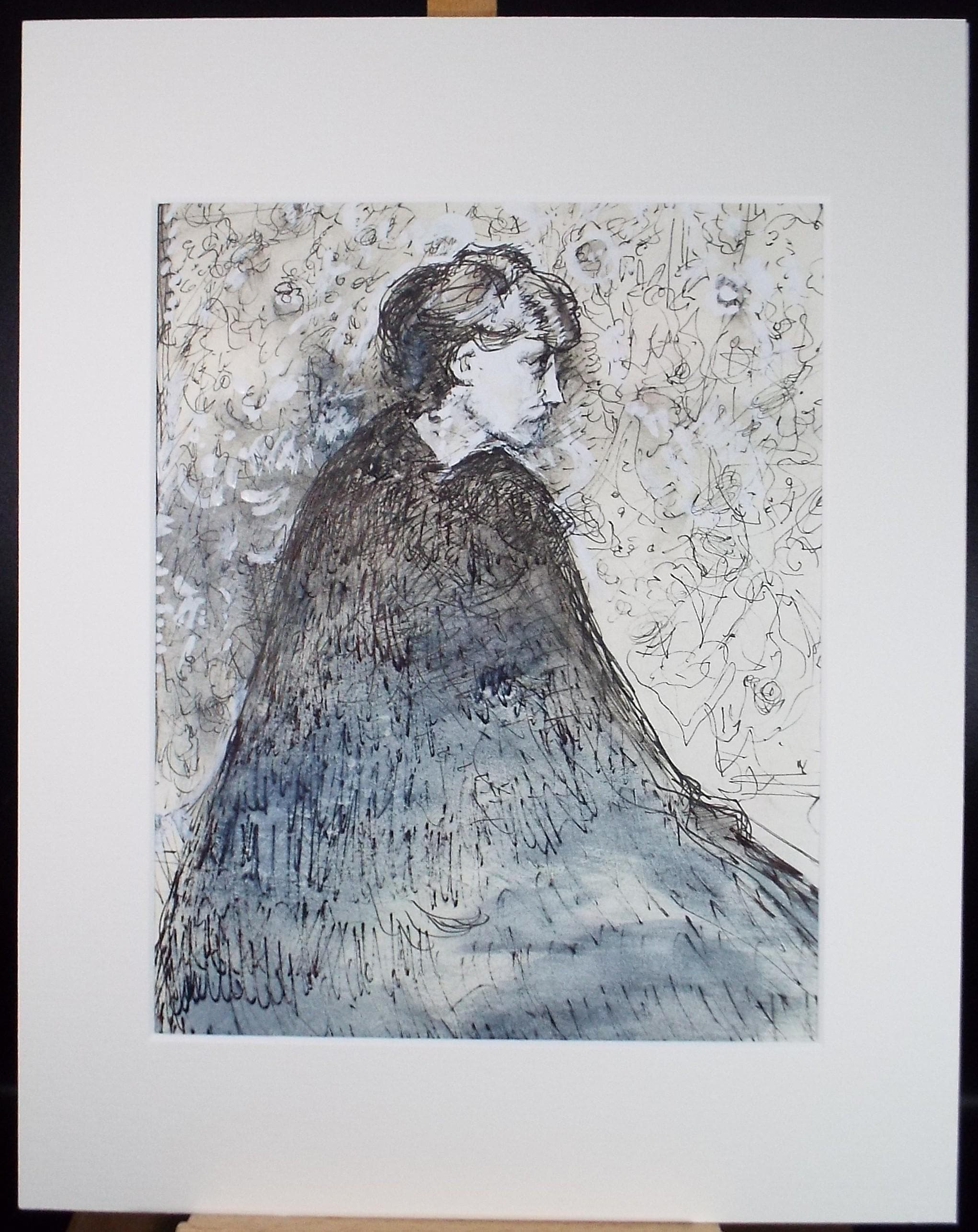 Original Mixed Media, 'Woman in a Cape', John Gilbey Bowles (1929-2011), Circa 1990's