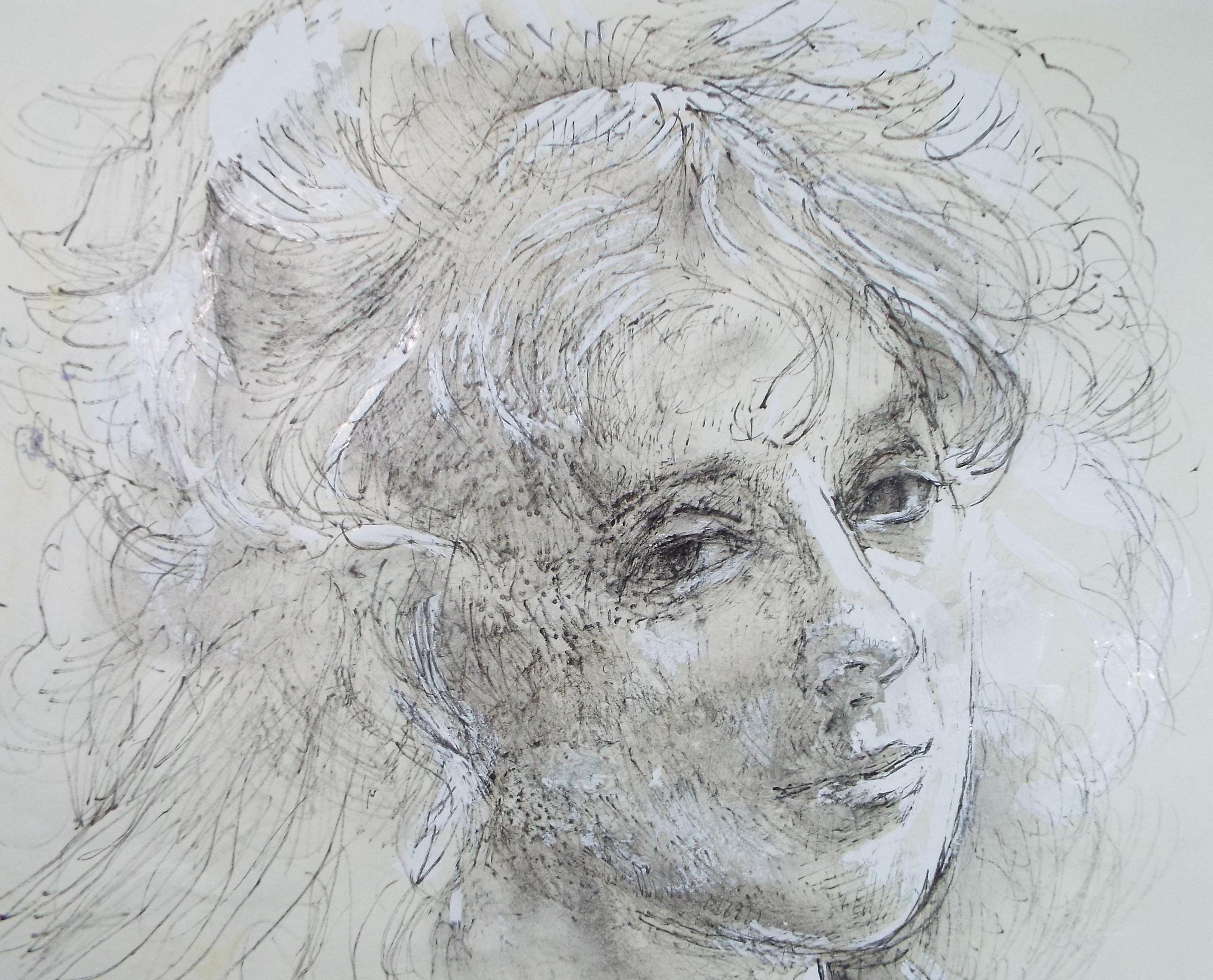 Original Mixed Media, 'Portrait of a Woman', John Gilbey Bowles (1929-2011), Circa 1990's