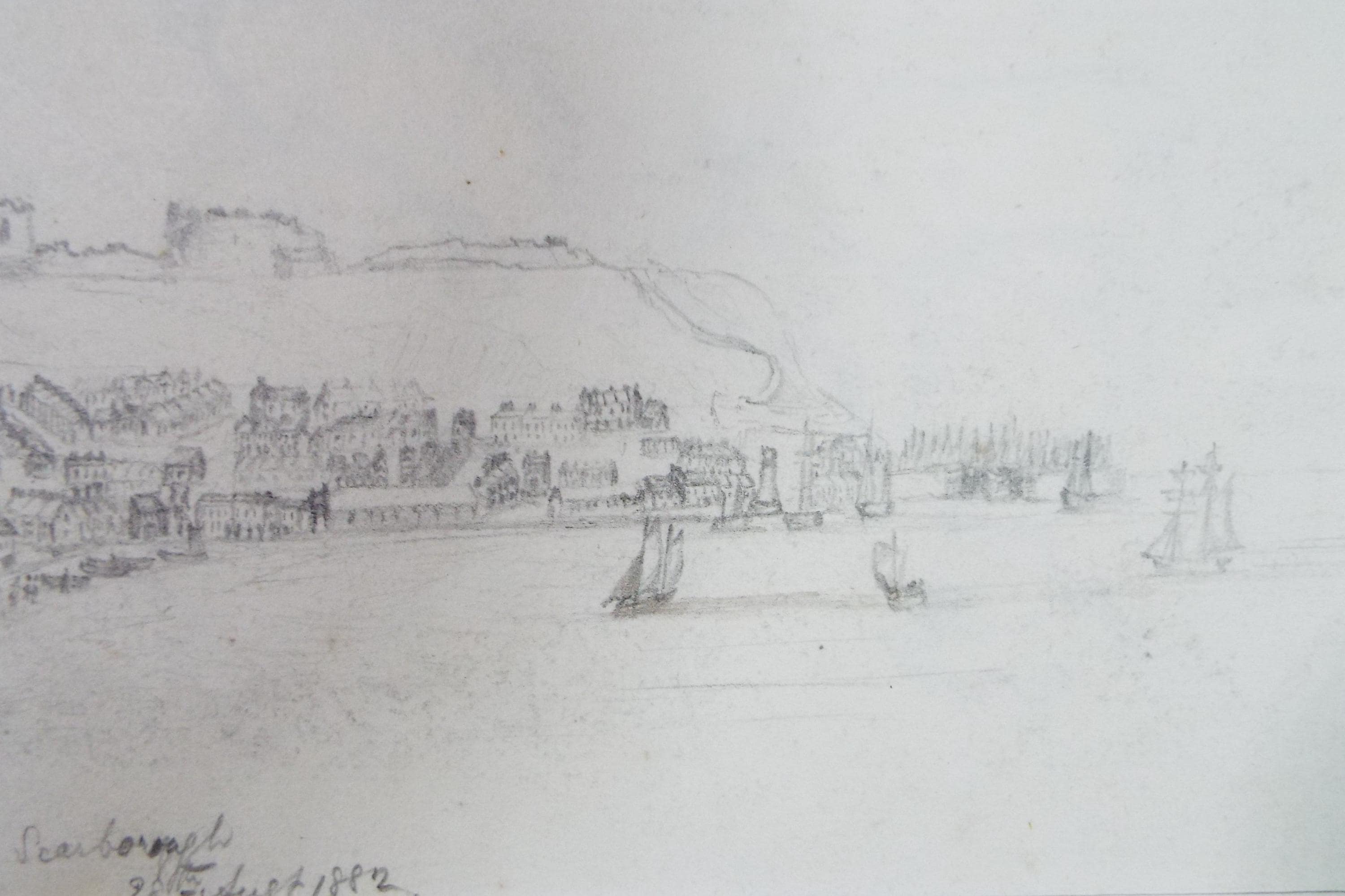 Original Pencil Drawing, 'Scarborough', Dated 1882, Artist Unknown