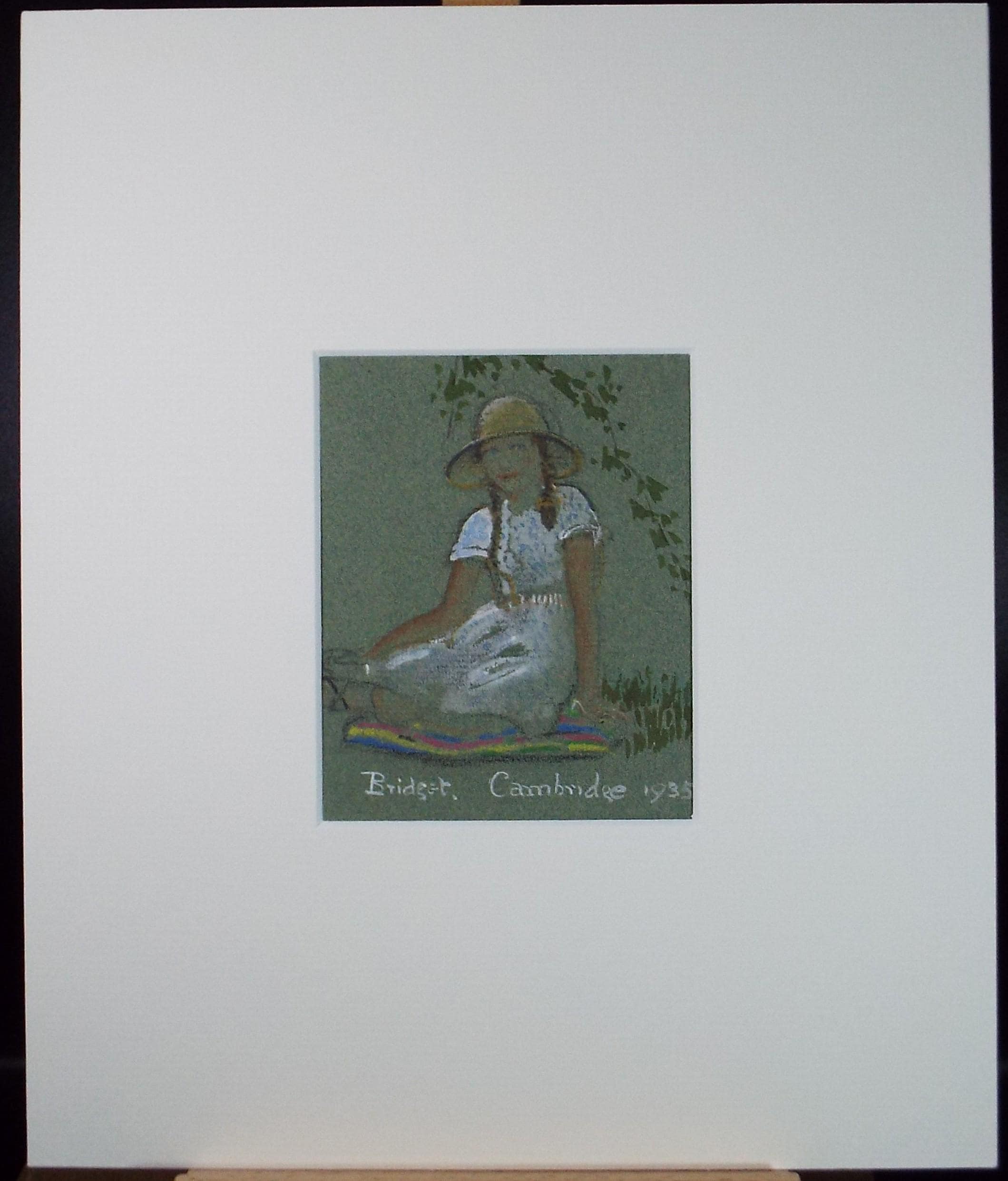 Original Watercolour, 'Bridget, Cambridge', dated 1935, Unknown Artist