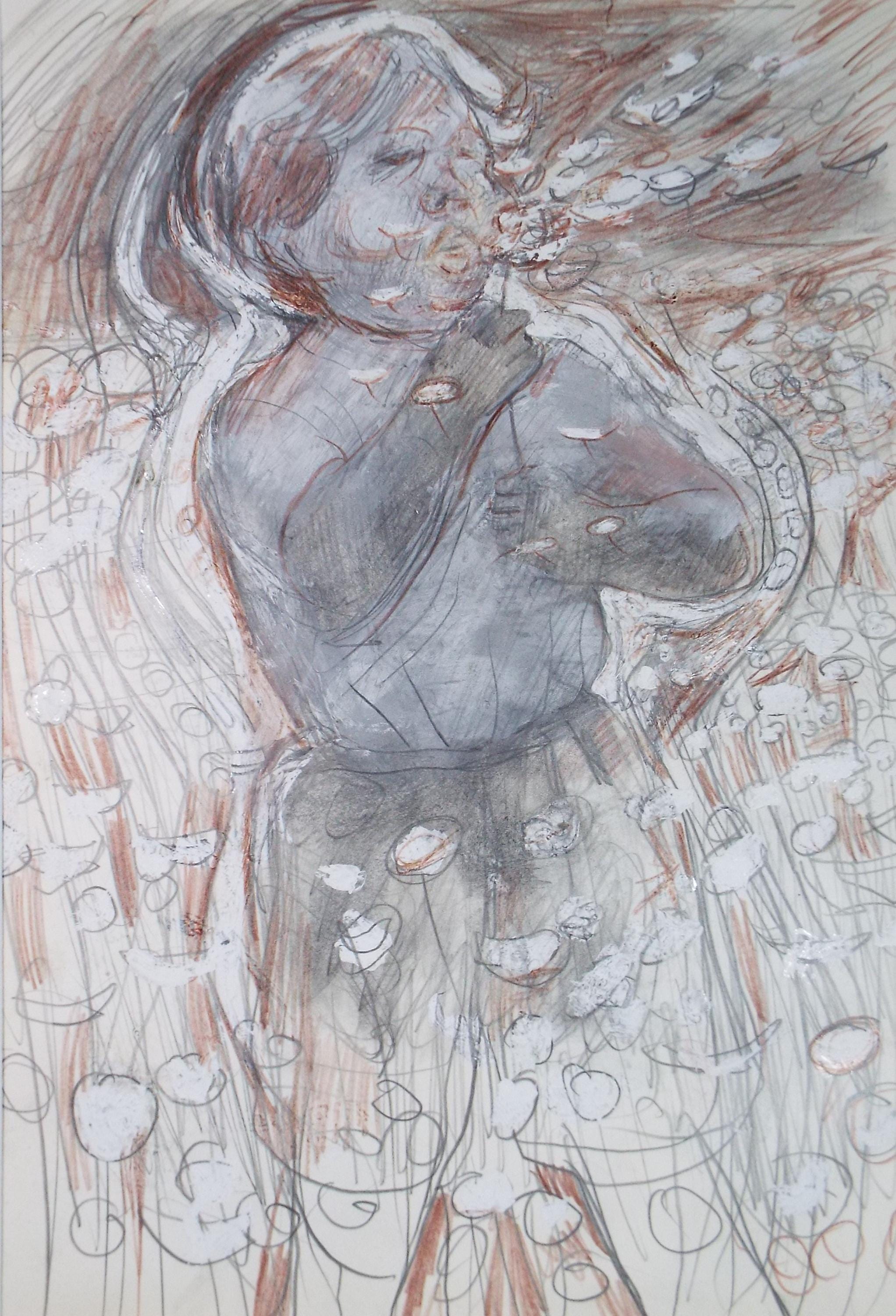 Original Pencil & Gouache, 'Dandylion Clock', John Gilbey Bowes (1929-2011), Circa 1990's