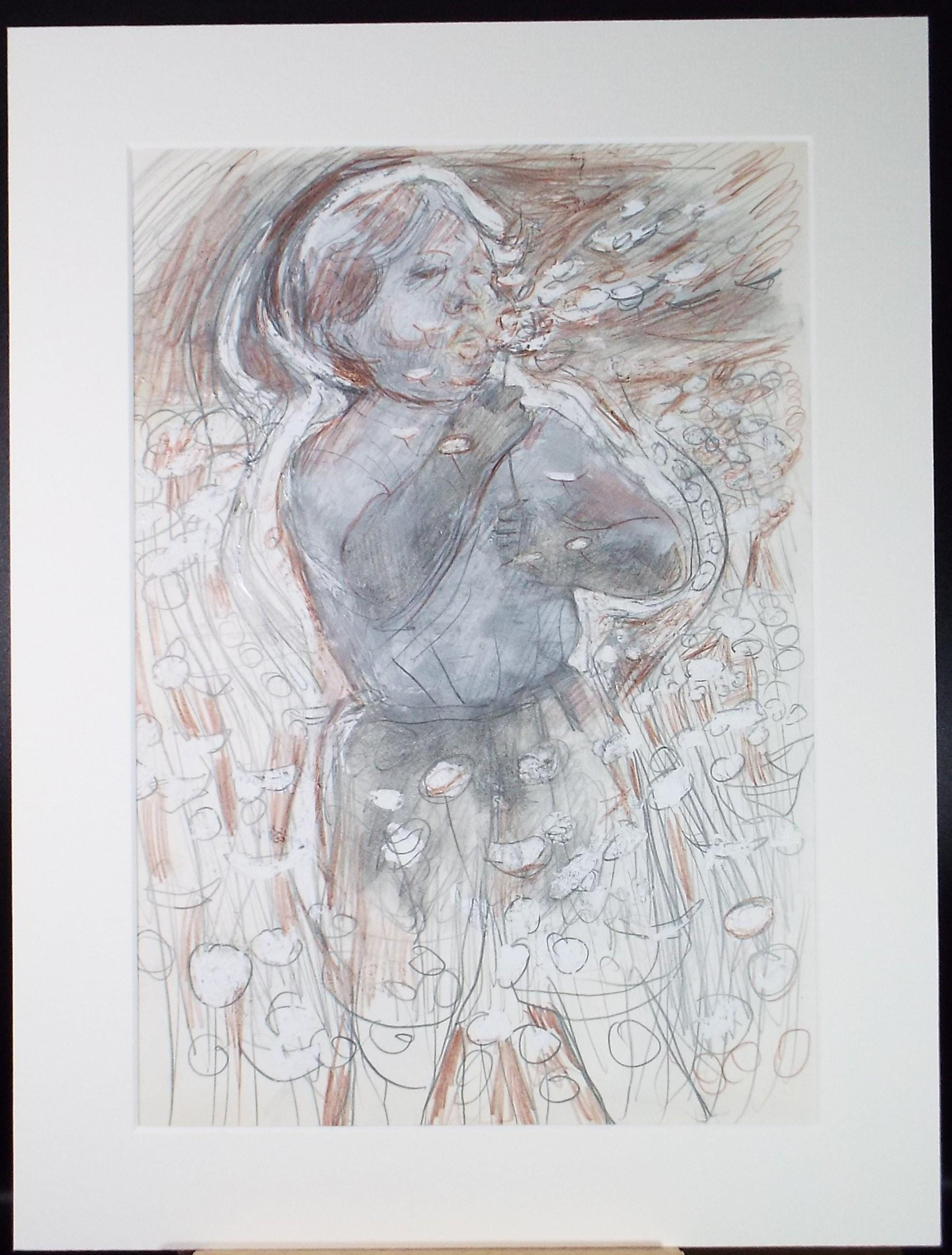 Original Pencil & Gouache, 'Dandylion Clock', John Gilbey Bowes (1929-2011), Circa 1990's