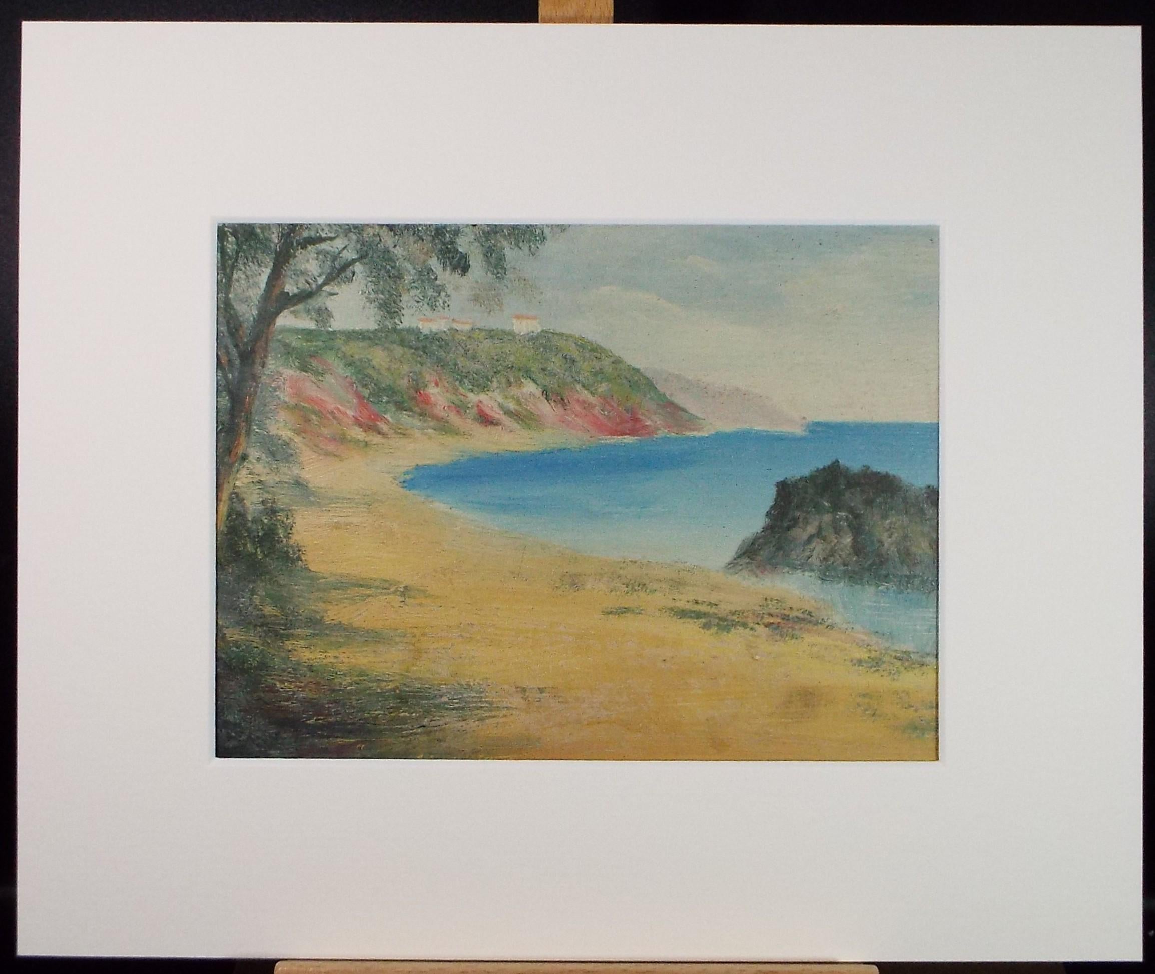 Original Oil/Acylic, 'Blue water bay', circa 1950's , Artist Unknown