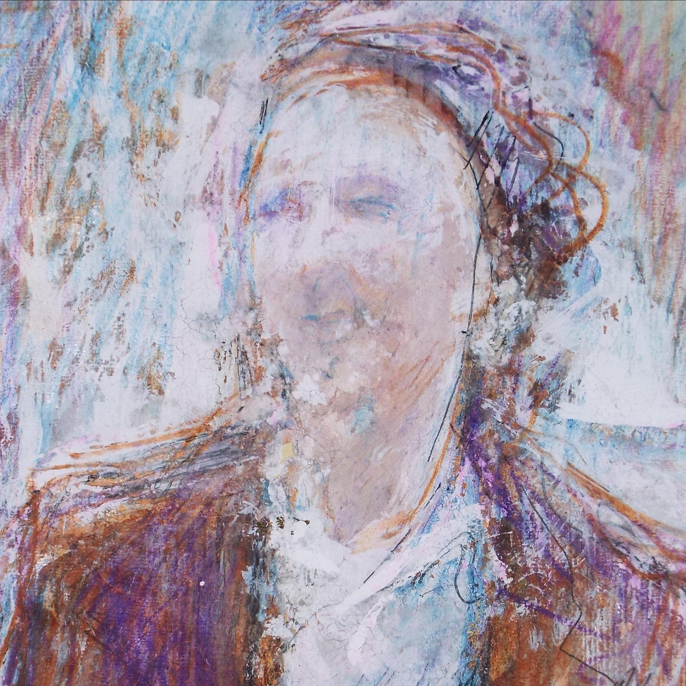 Original mixed media,'Portrait of a woman', circa 1990's, John Gilbey Bowles (1929-2011)