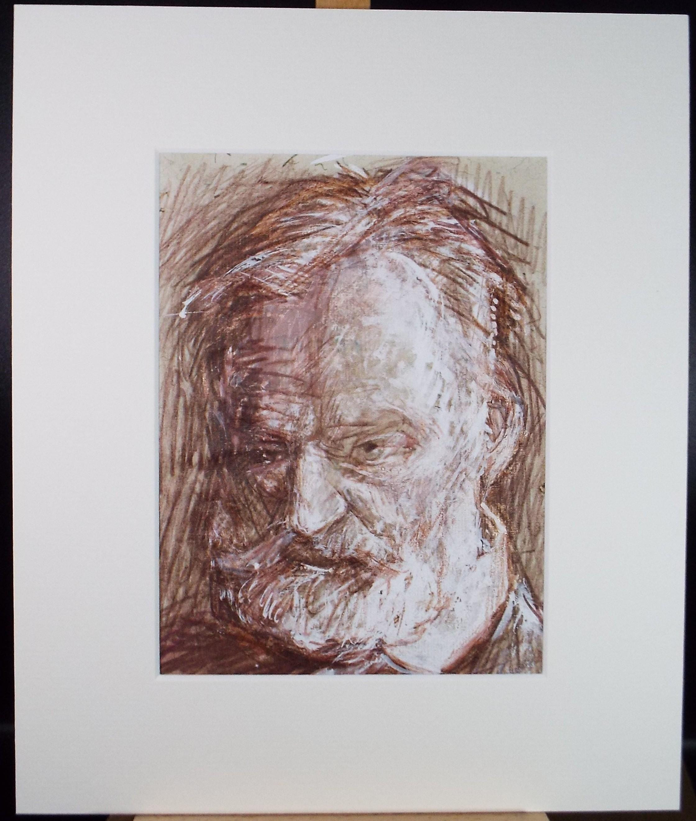 Original mixed media,'Bearded Man', circa 1990's, John Gilbey Bowles (1929-2011)