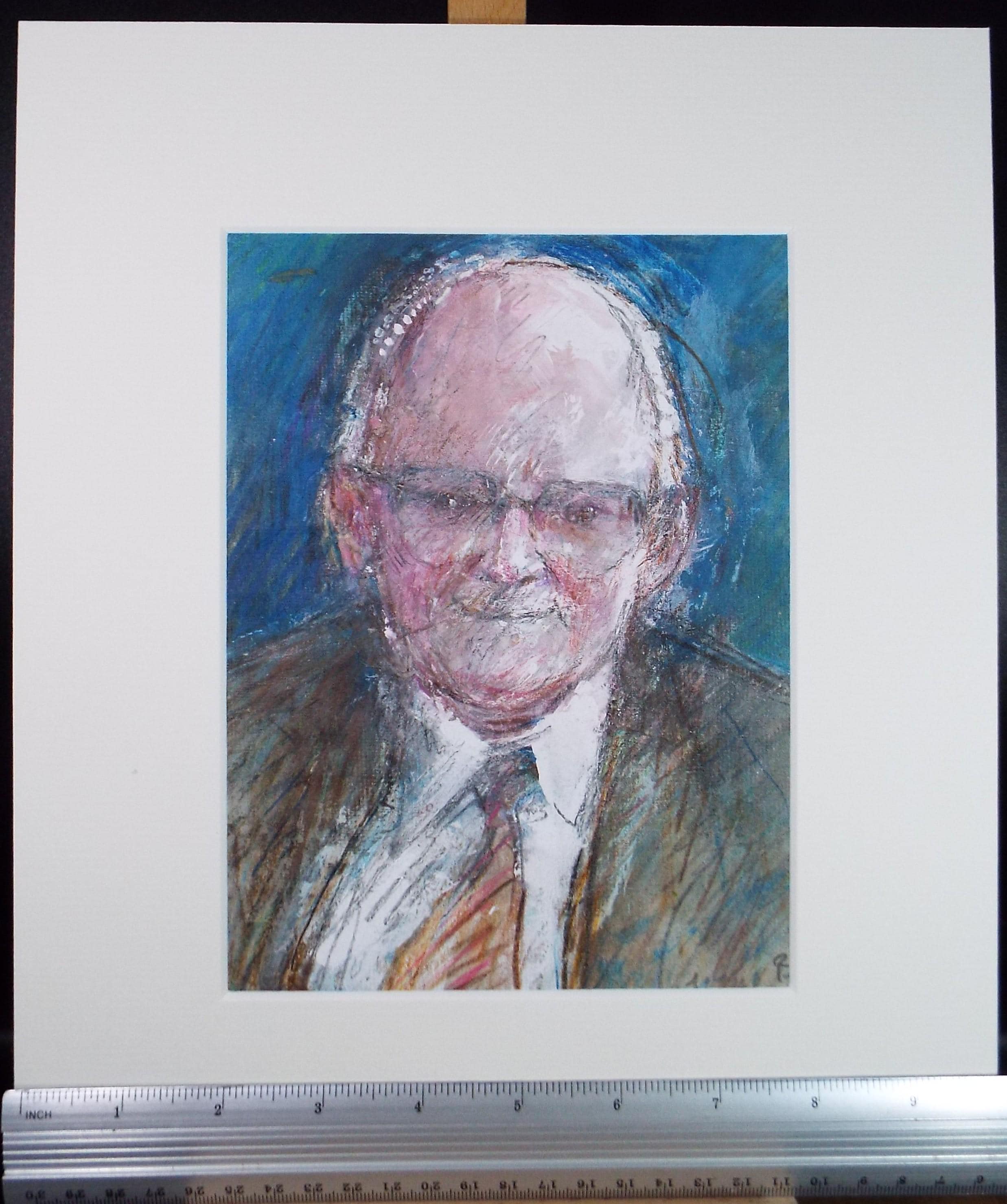 Original mixed media,'Portrait of a man', circa 1990's, John Gilbey Bowles (1929-2011)