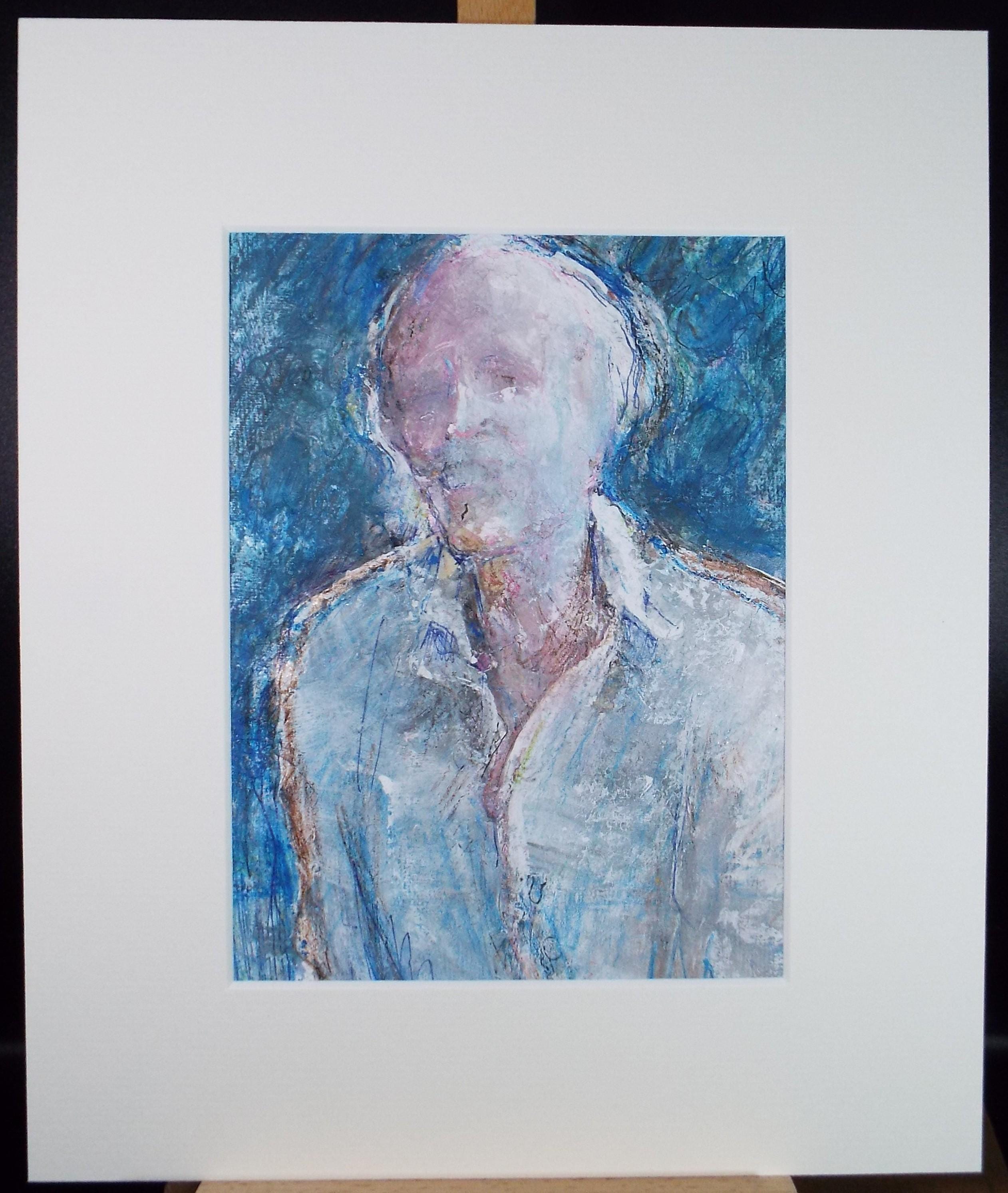 Original mixed media,'Portrait of a man', circa 1990's, John Gilbey Bowles (1929-2011)