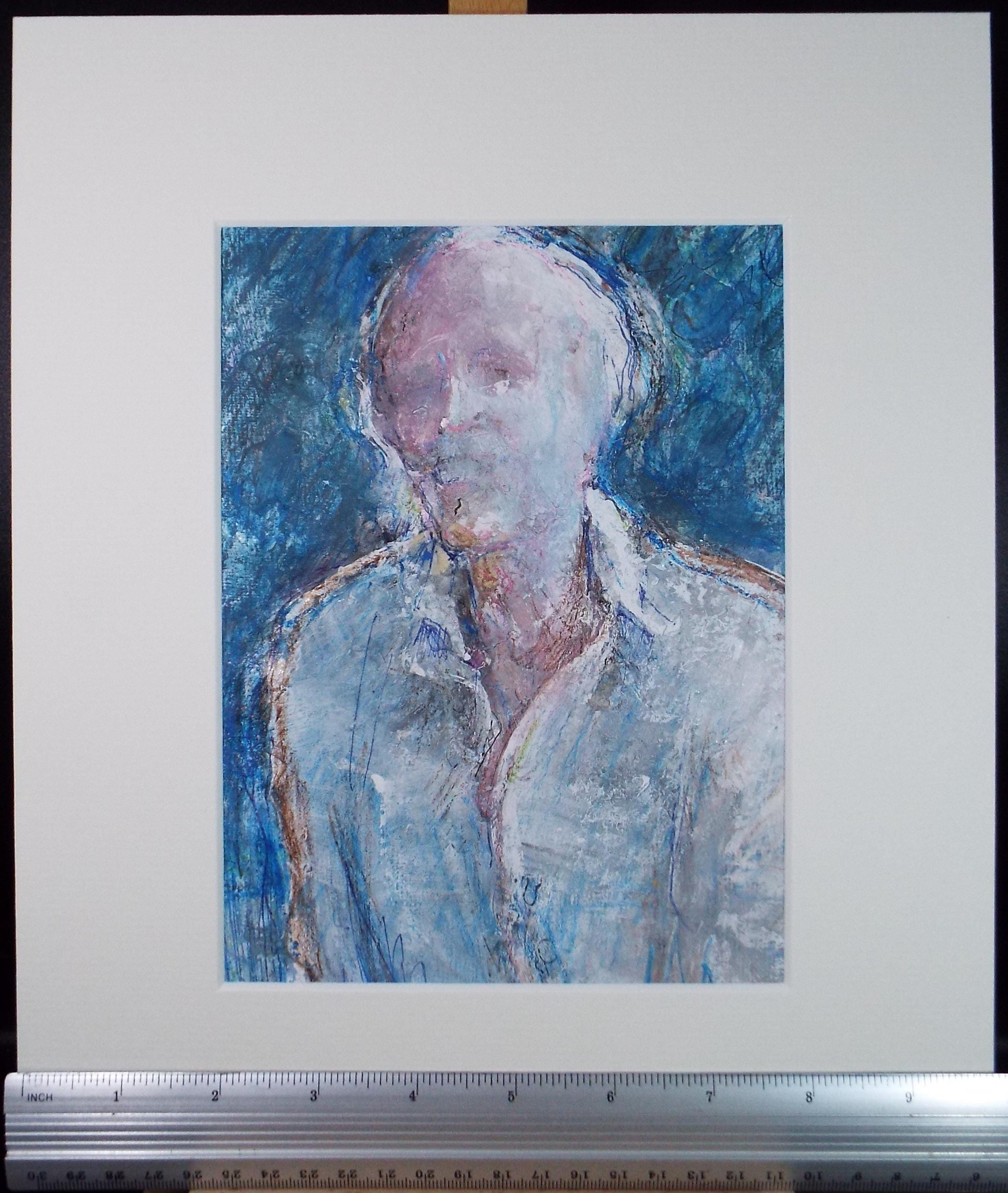Original mixed media,'Portrait of a man', circa 1990's, John Gilbey Bowles (1929-2011)
