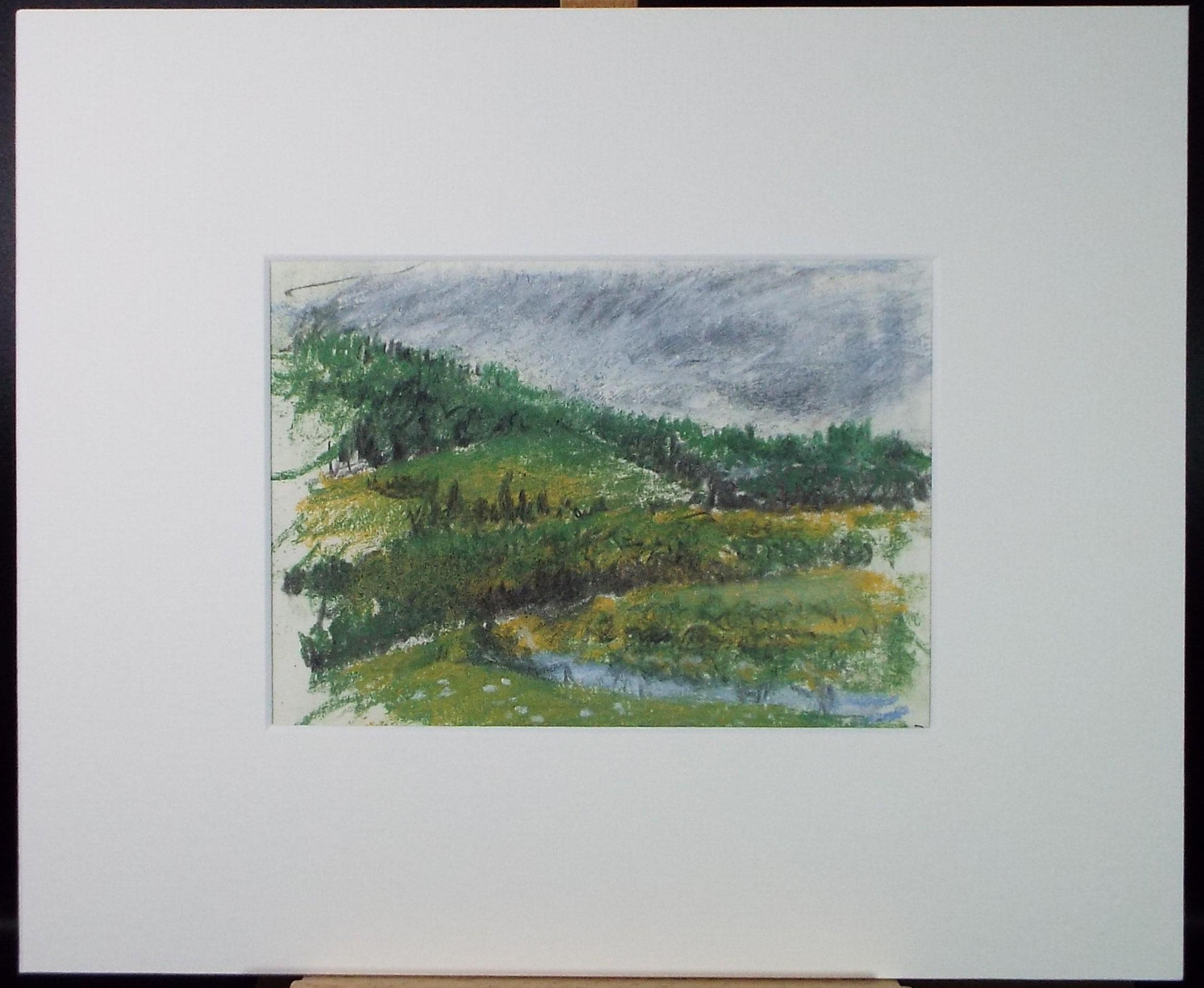 Original Pastel, 'Hilly green landscape', Graham Benton RBSA (1934-2022), Dated 2004