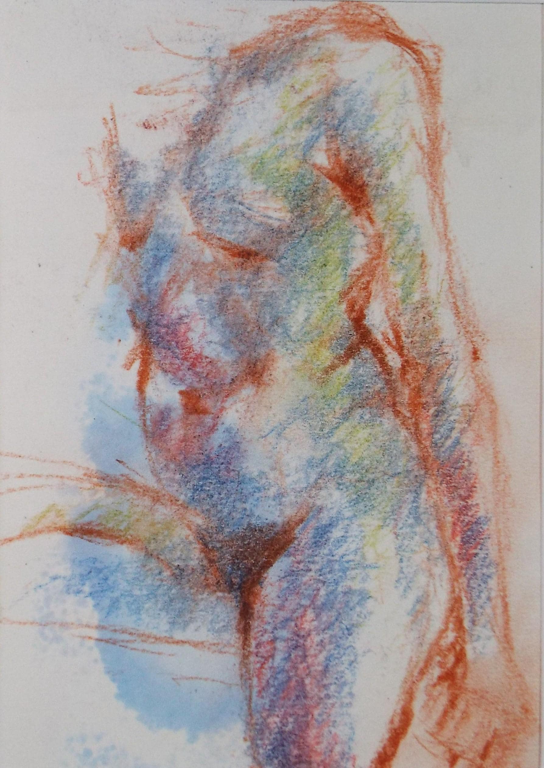 Original Pastel, 'Standing Nude', Graham Benton RBSA (1934-2022), circa 2004